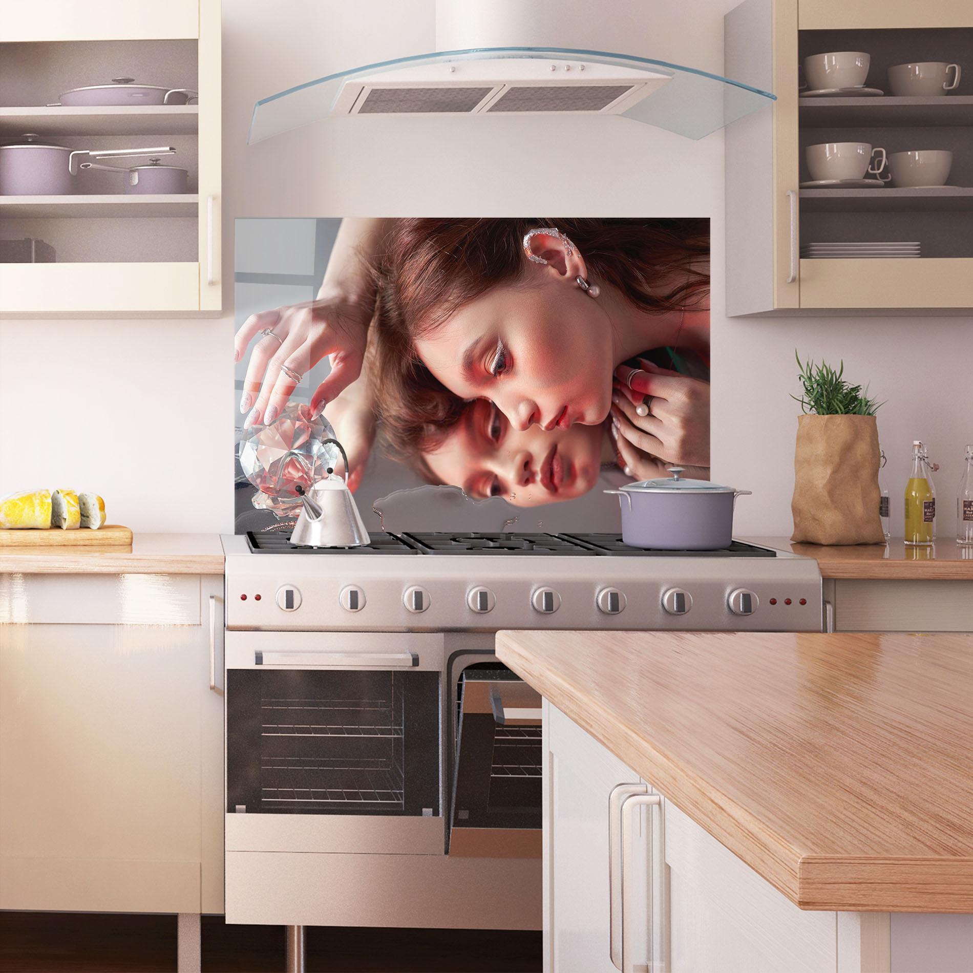 Panou Sticla Bucatarie Big Diamond Hand mockup 1