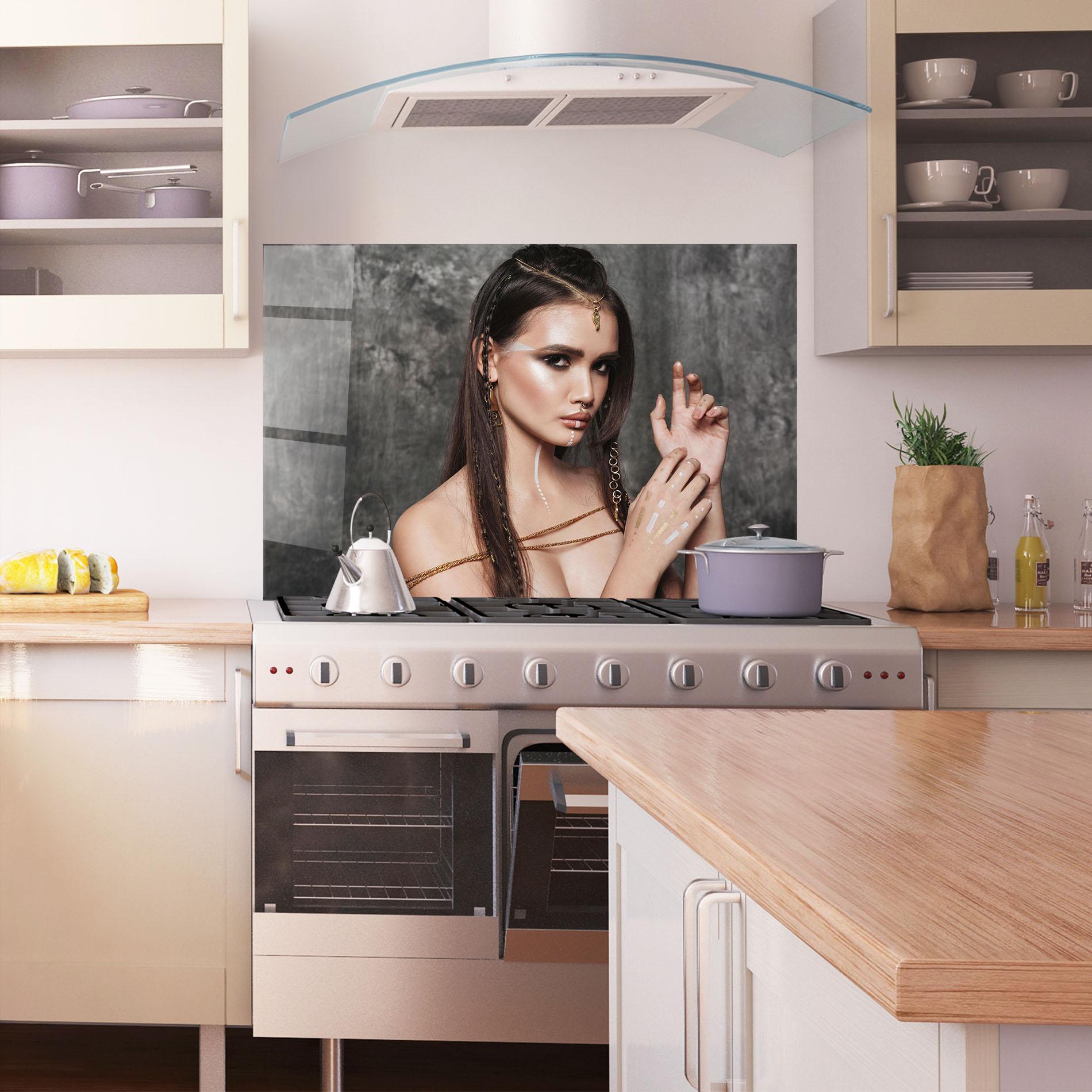 Panou Sticla Bucatarie Gold Hair Accessory mockup 1