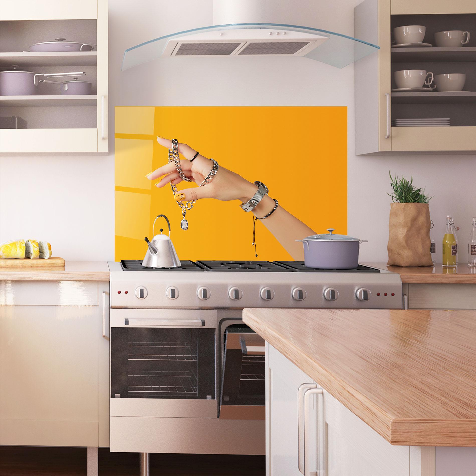 Panou Sticla Bucatarie Silver Accessory mockup 1