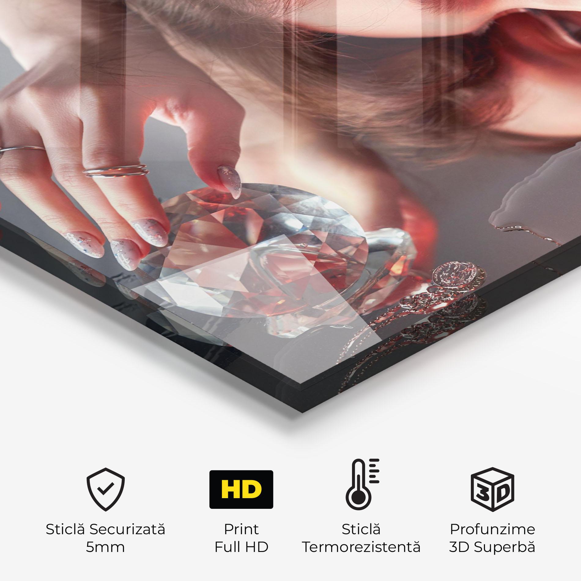 Panou Sticla Bucatarie Big Diamond Hand mockup 2