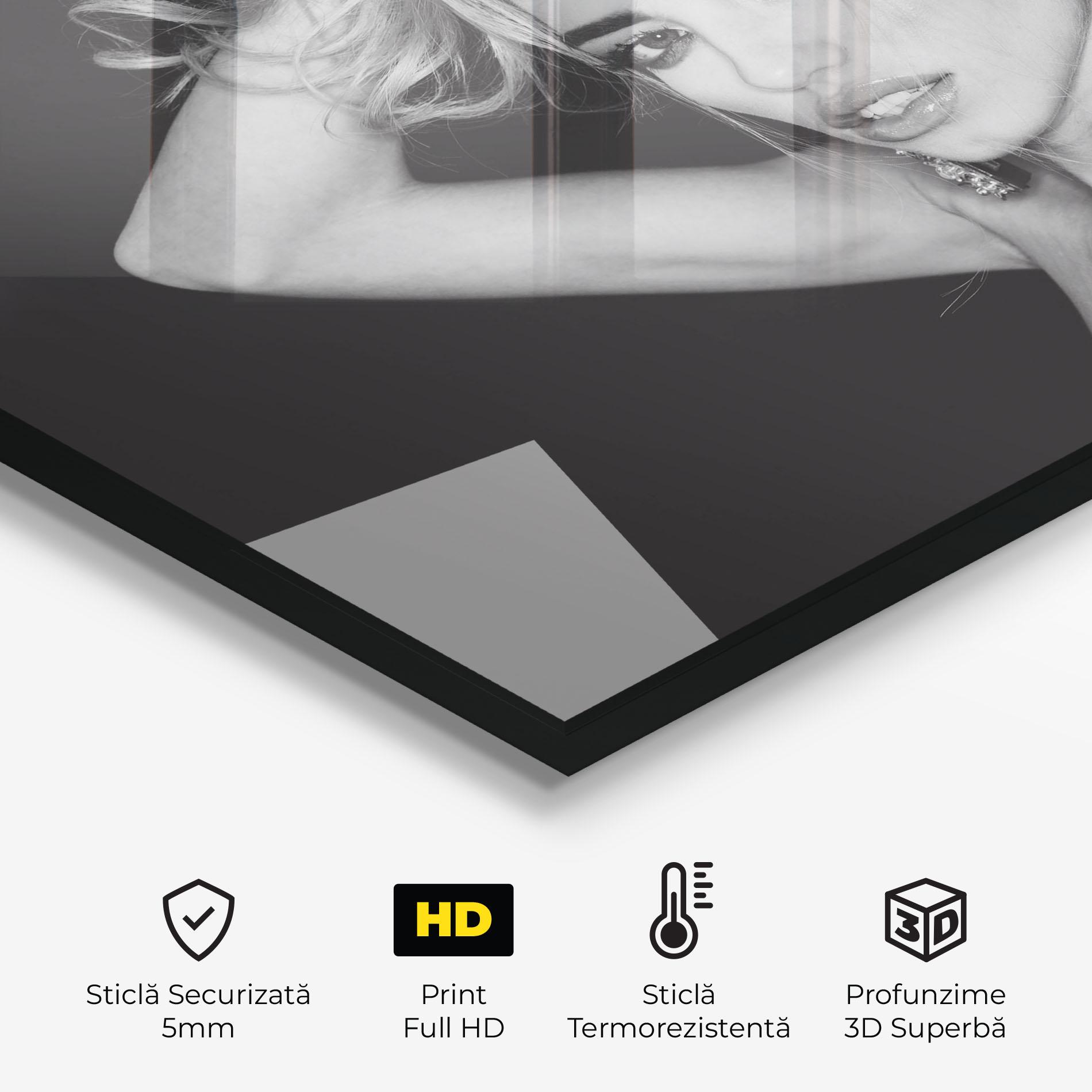 Panou Sticla Bucatarie Grey Flower Earrings mockup 2