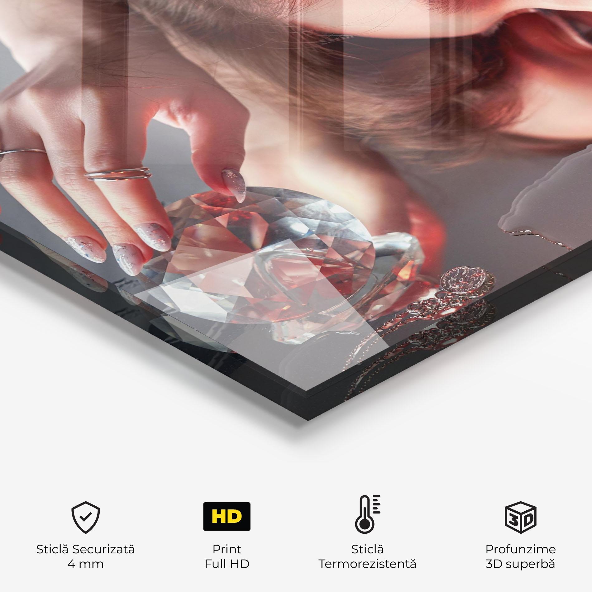 Panou Sticla Bucatarie Big Diamond Hand mockup 2