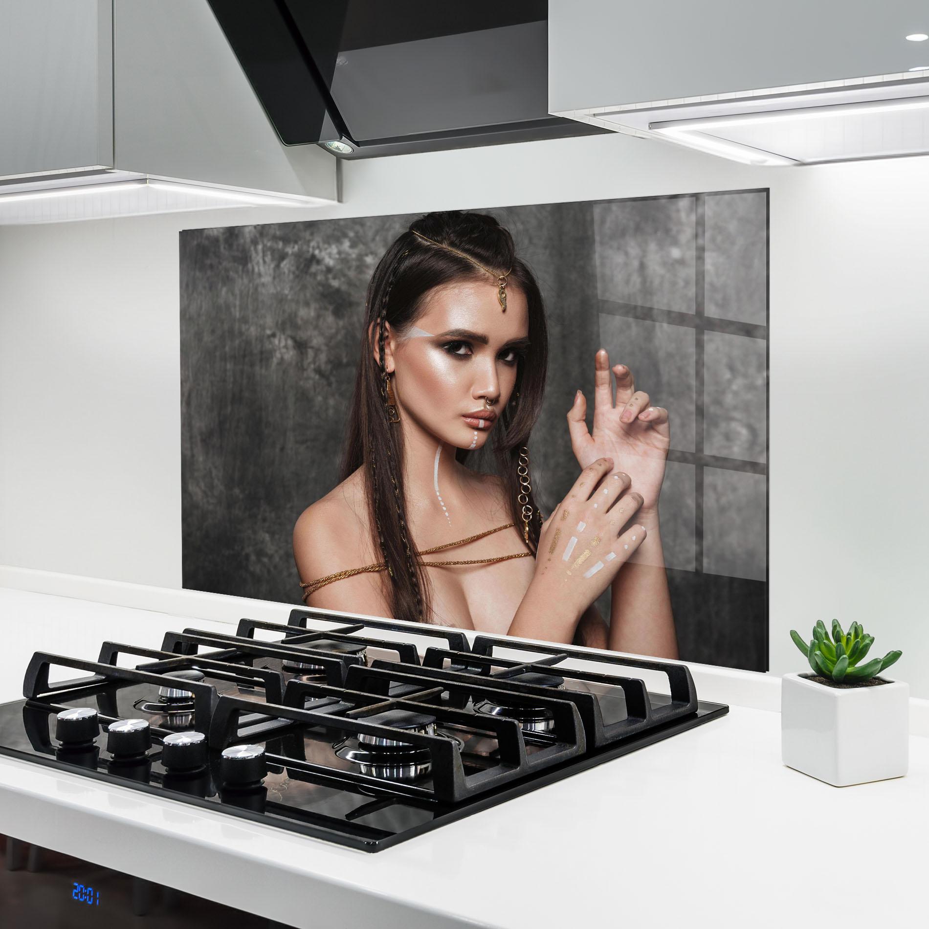 Panou Sticla Bucatarie Gold Hair Accessory mockup 6