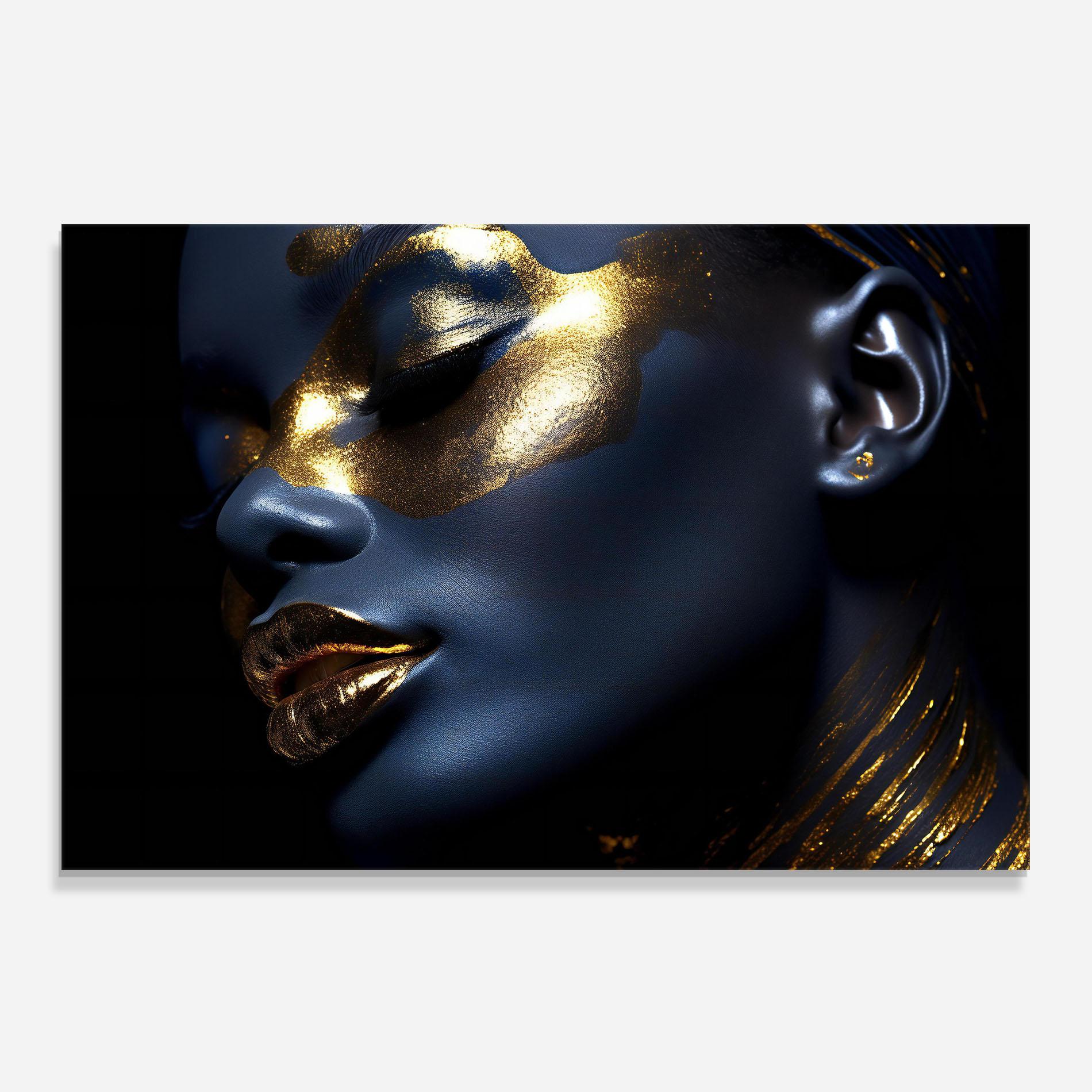 Panou Sticla Bucatarie Blue Gold Face mockup 0