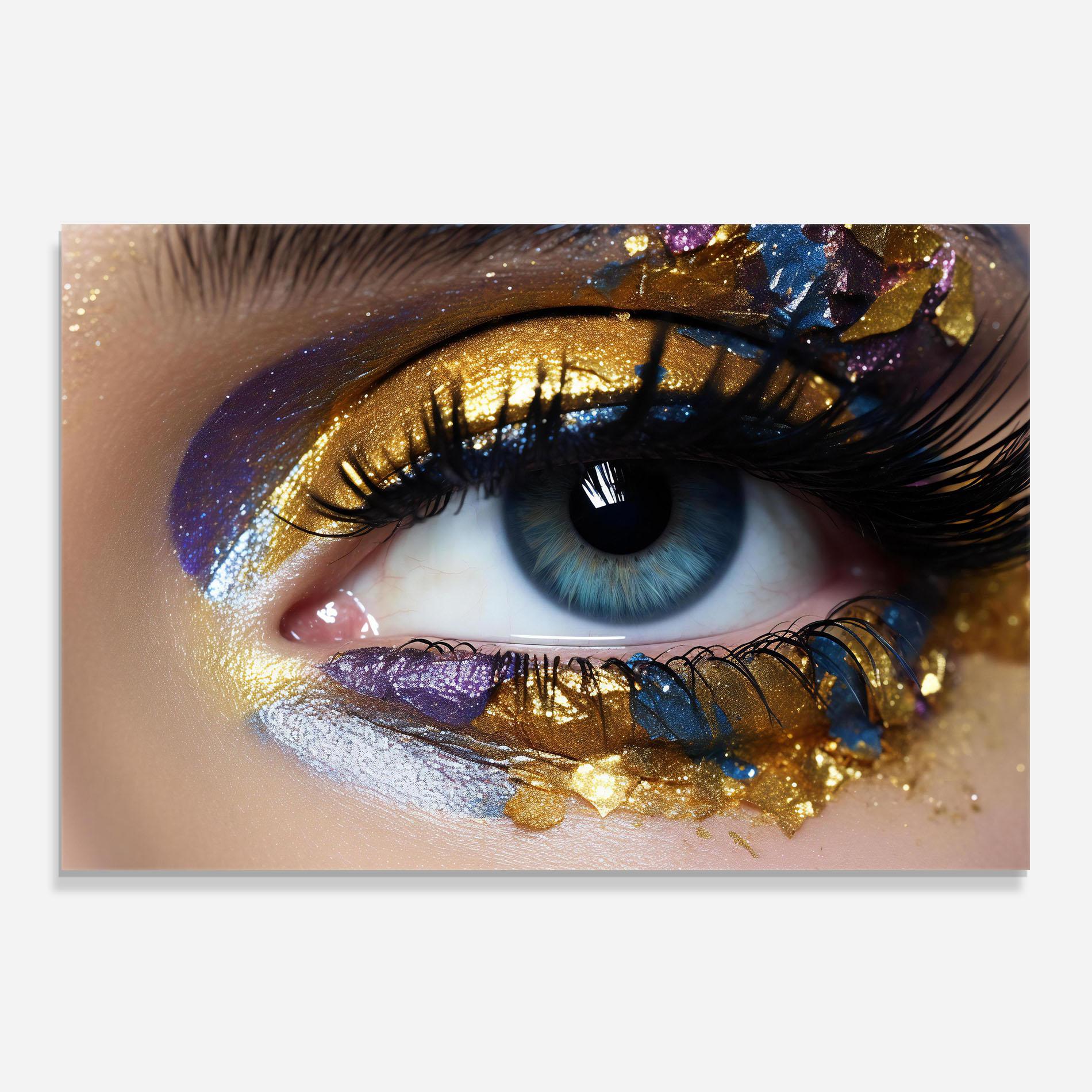 Panou Sticla Bucatarie Golden Purple Make Up mockup 0