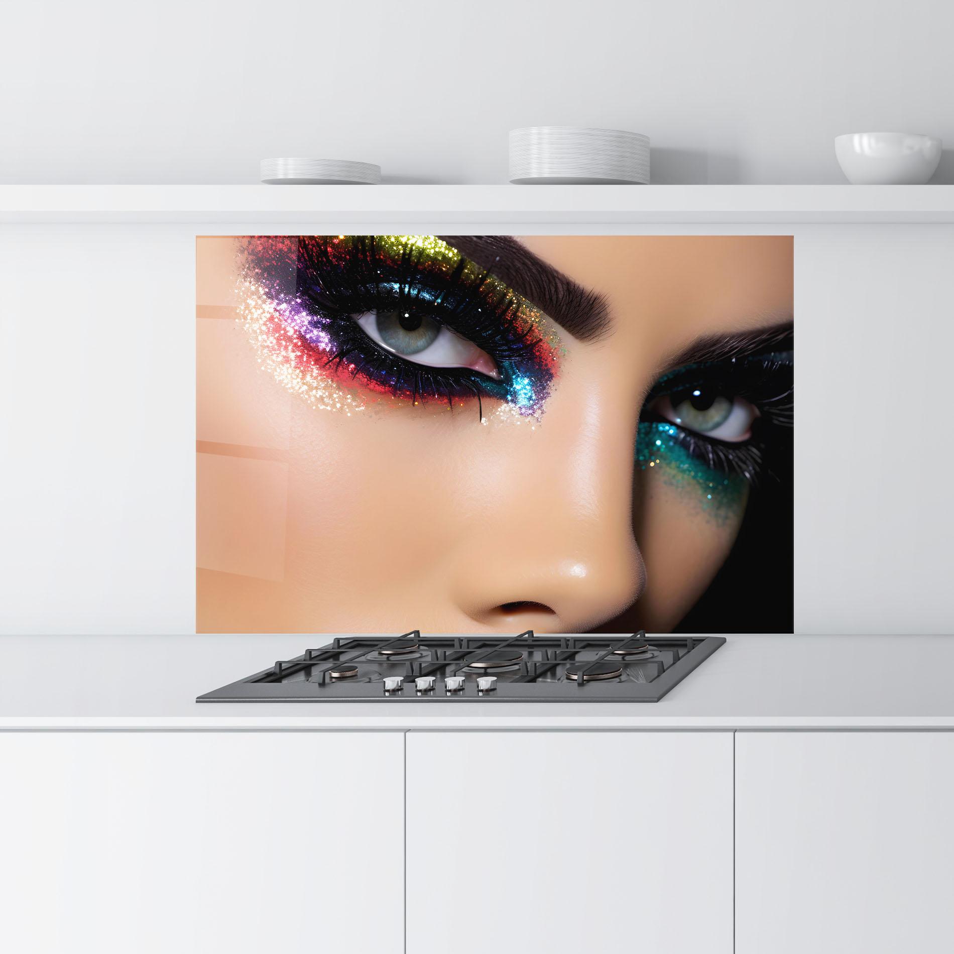 Panou Sticla Bucatarie Feminine Makeup Model mockup 9