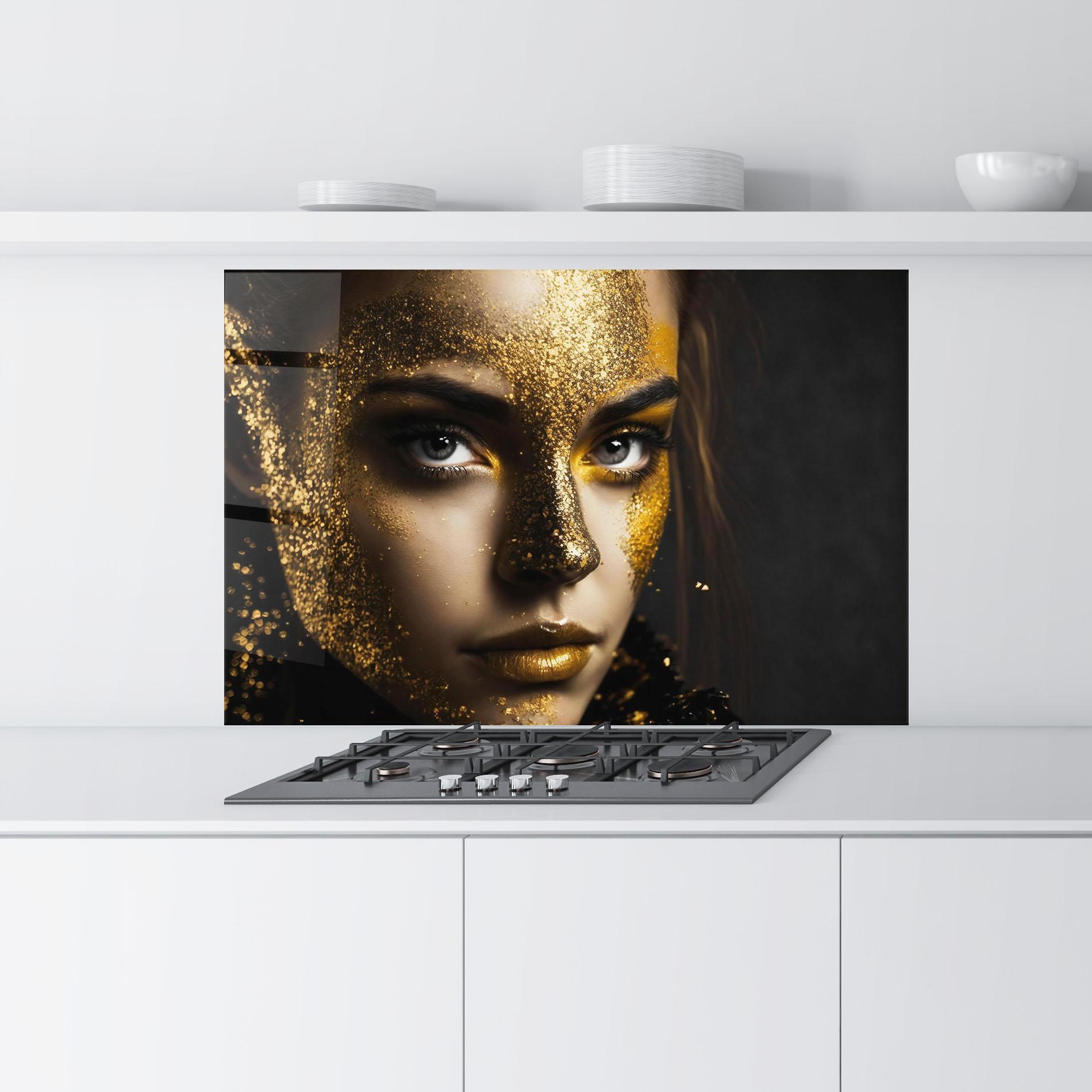 Panou Sticla Bucatarie Grey Cat Eye Makeup mockup 9