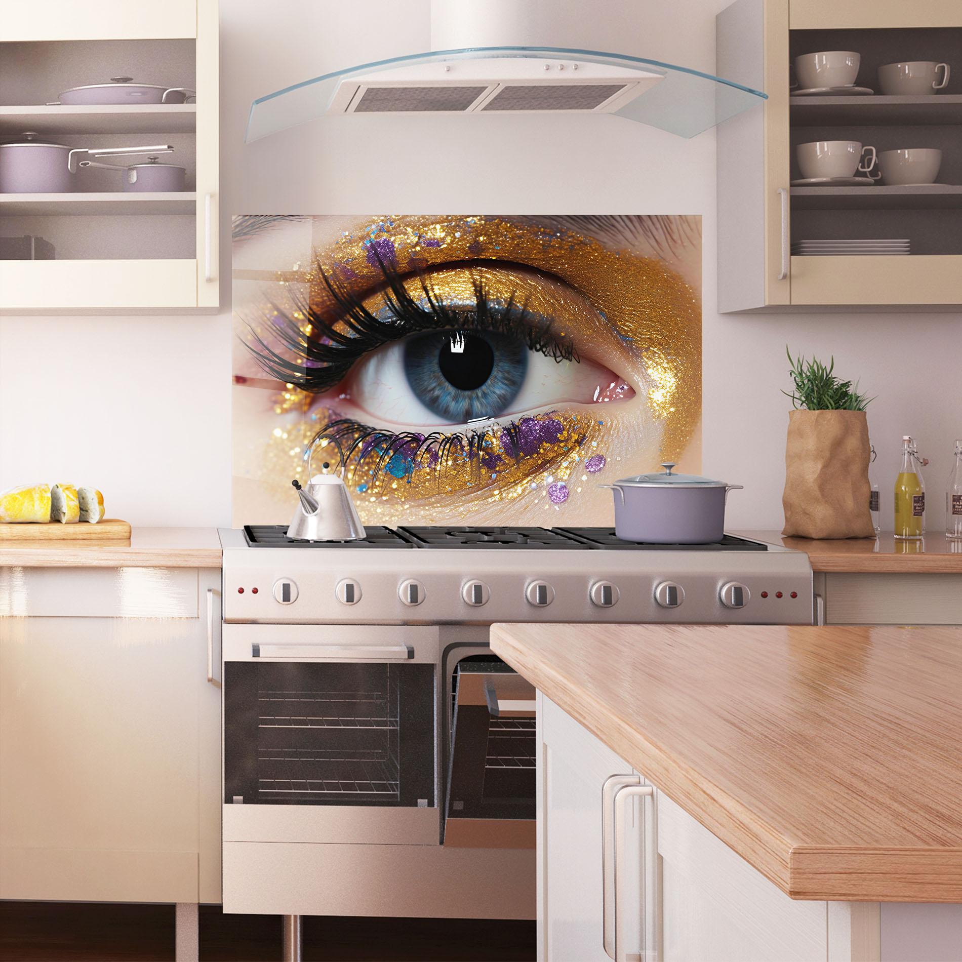 Panou Sticla Bucatarie Blue Eye Make Up mockup 1