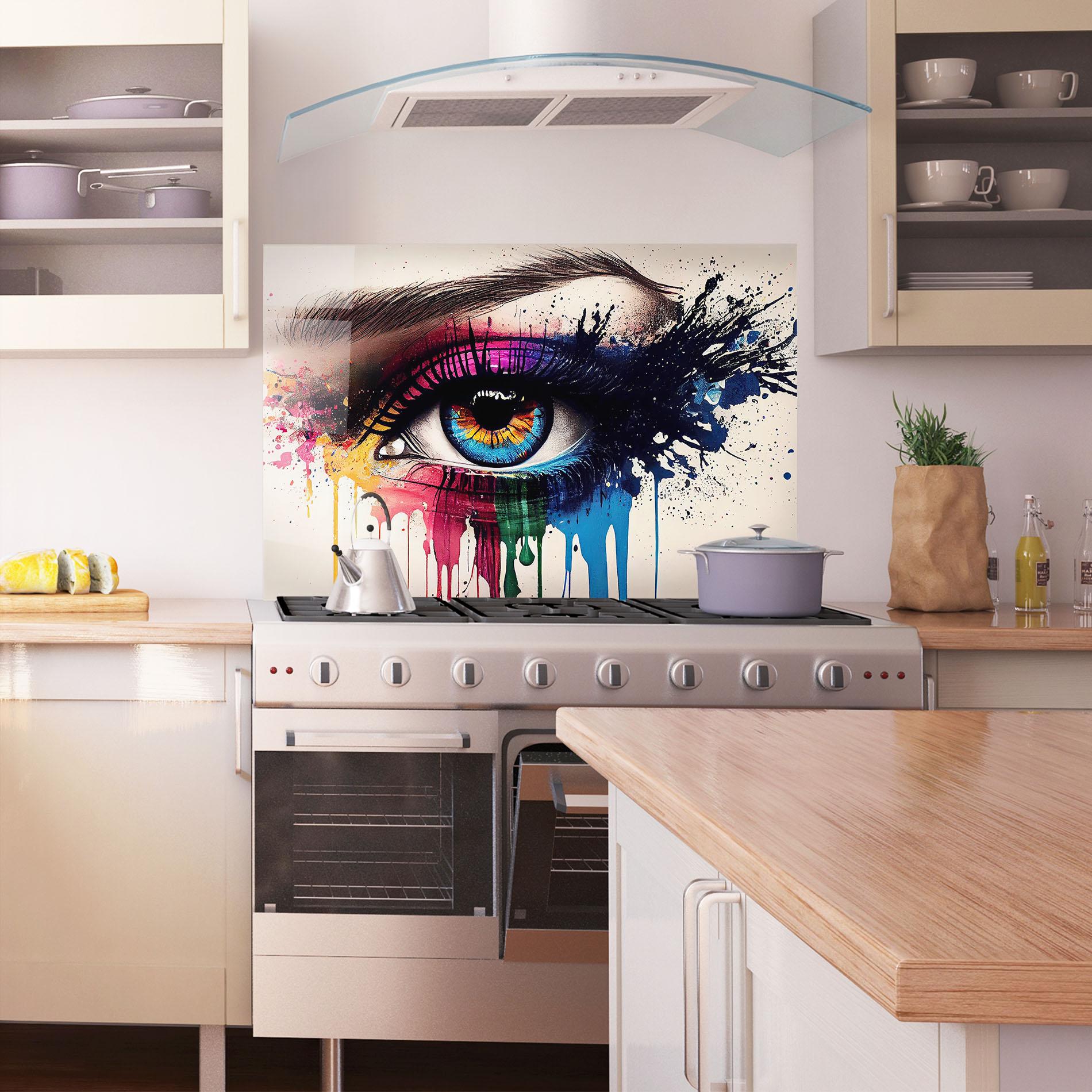 Panou Sticla Bucatarie Vibrant Makeup mockup 1