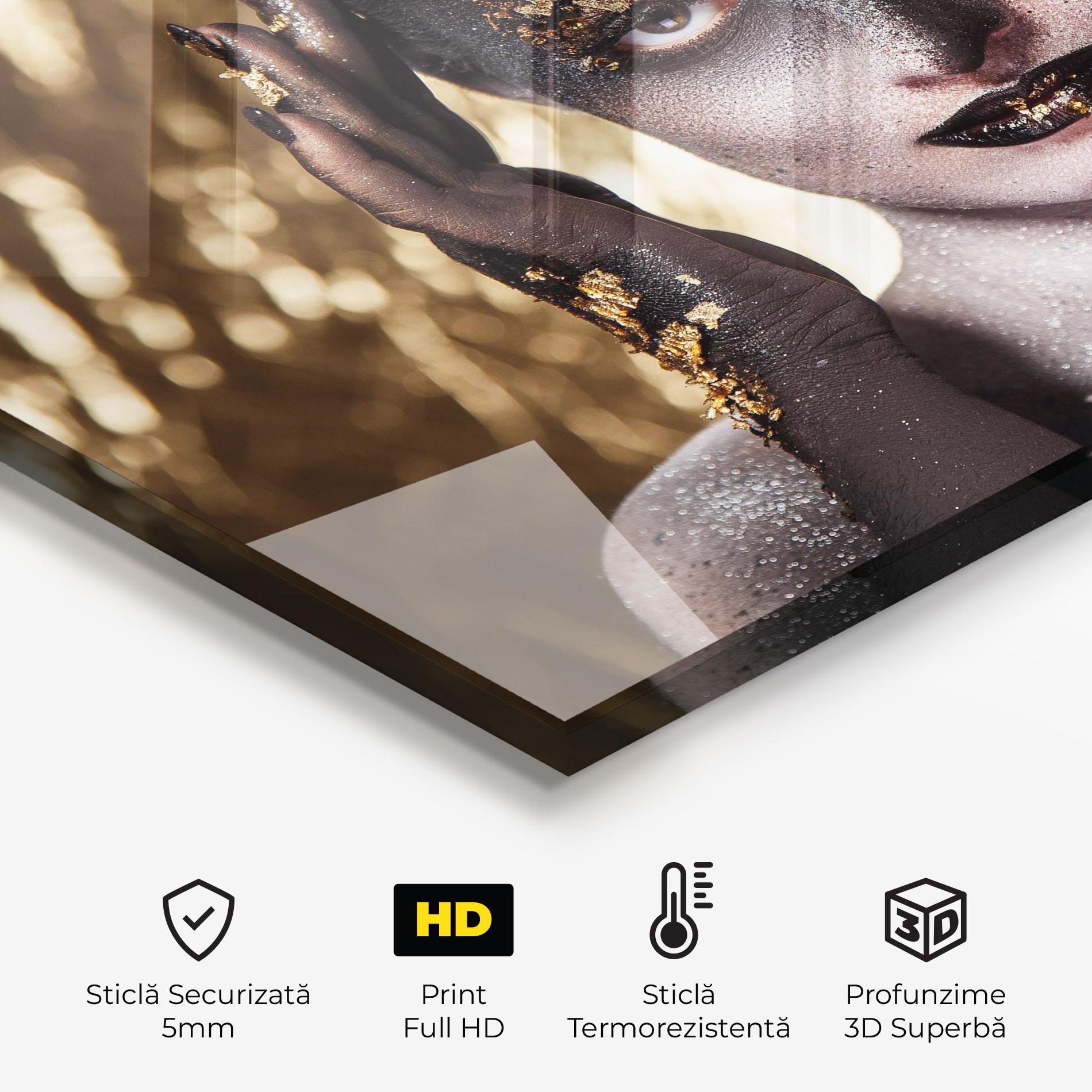 Panou Sticla Bucatarie Glitter Artistic Makeup mockup 2