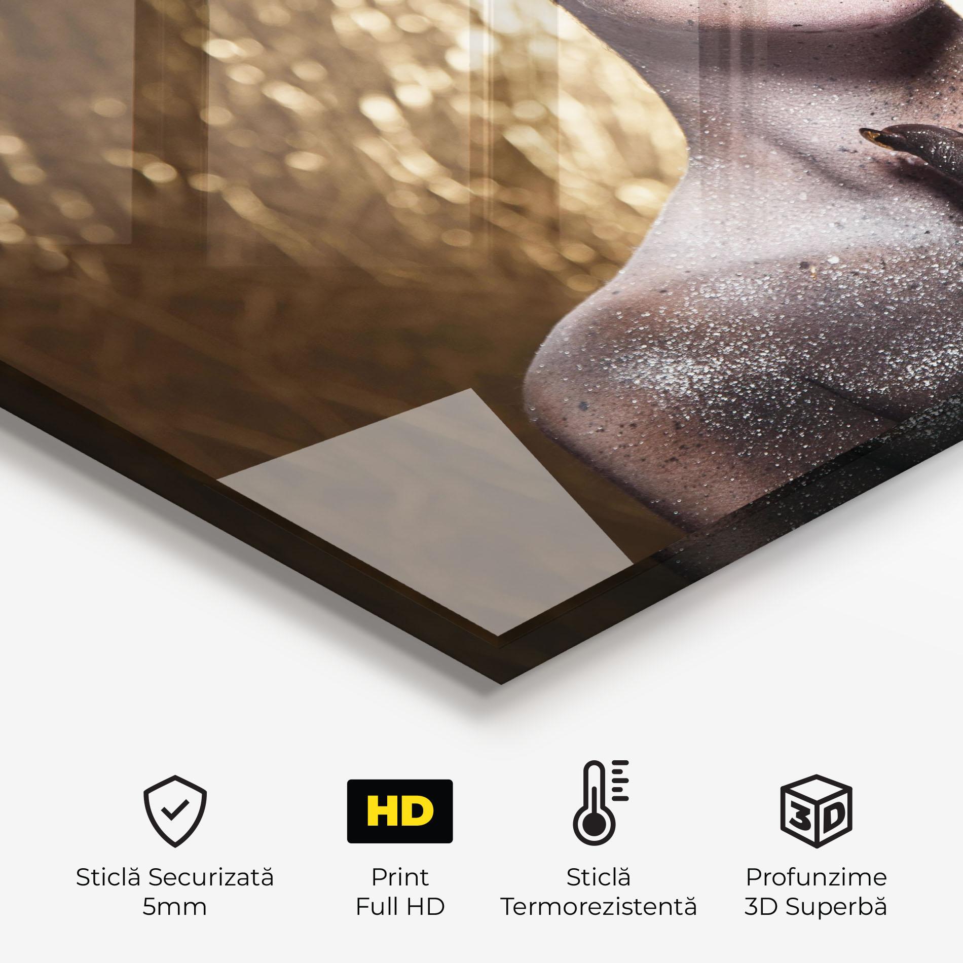 Panou Sticla Bucatarie Gold Artistic Makeup mockup 2