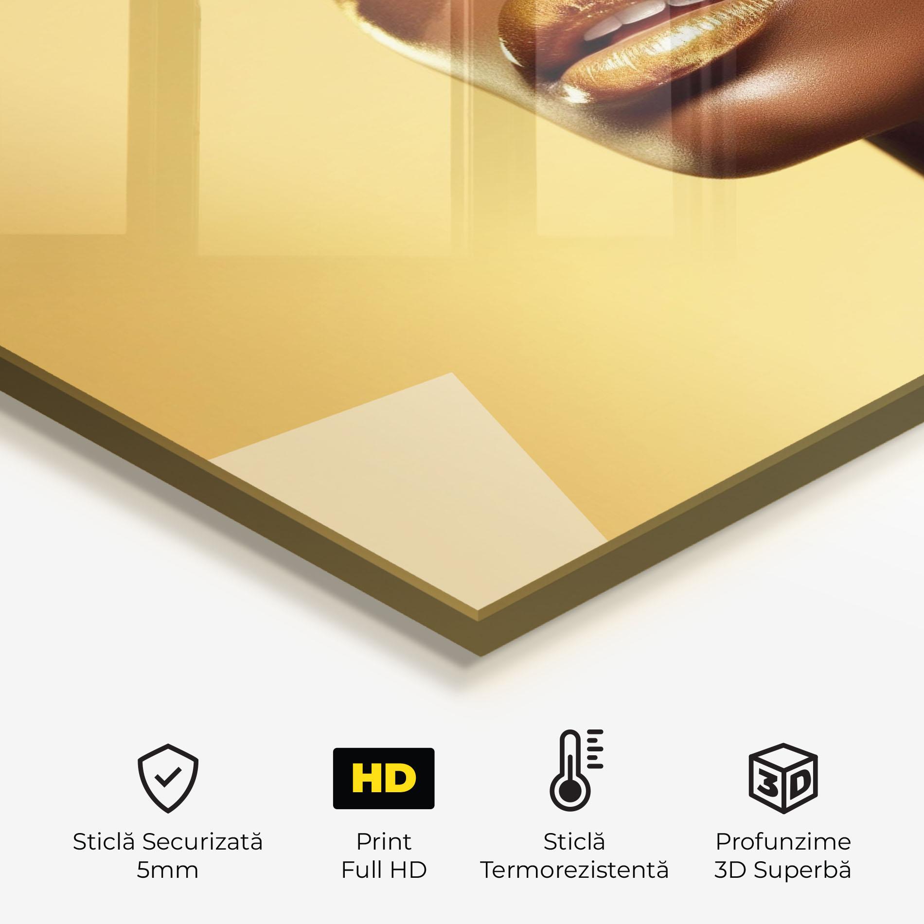 Panou Sticla Bucatarie Gold Headdress mockup 2