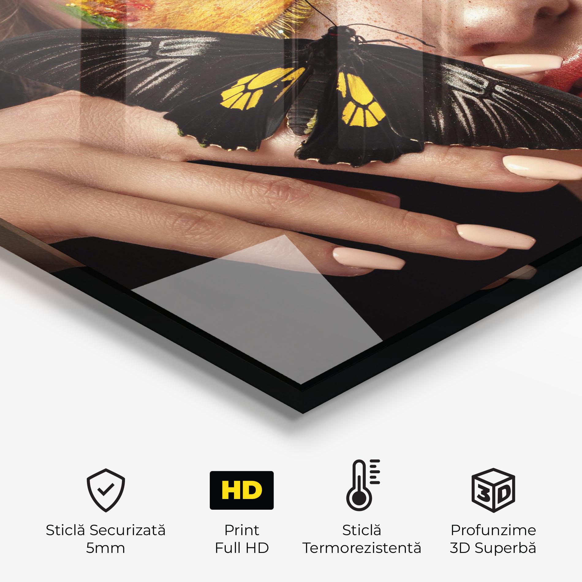 Panou Sticla Bucatarie Pretty Butterflu Makeup mockup 2