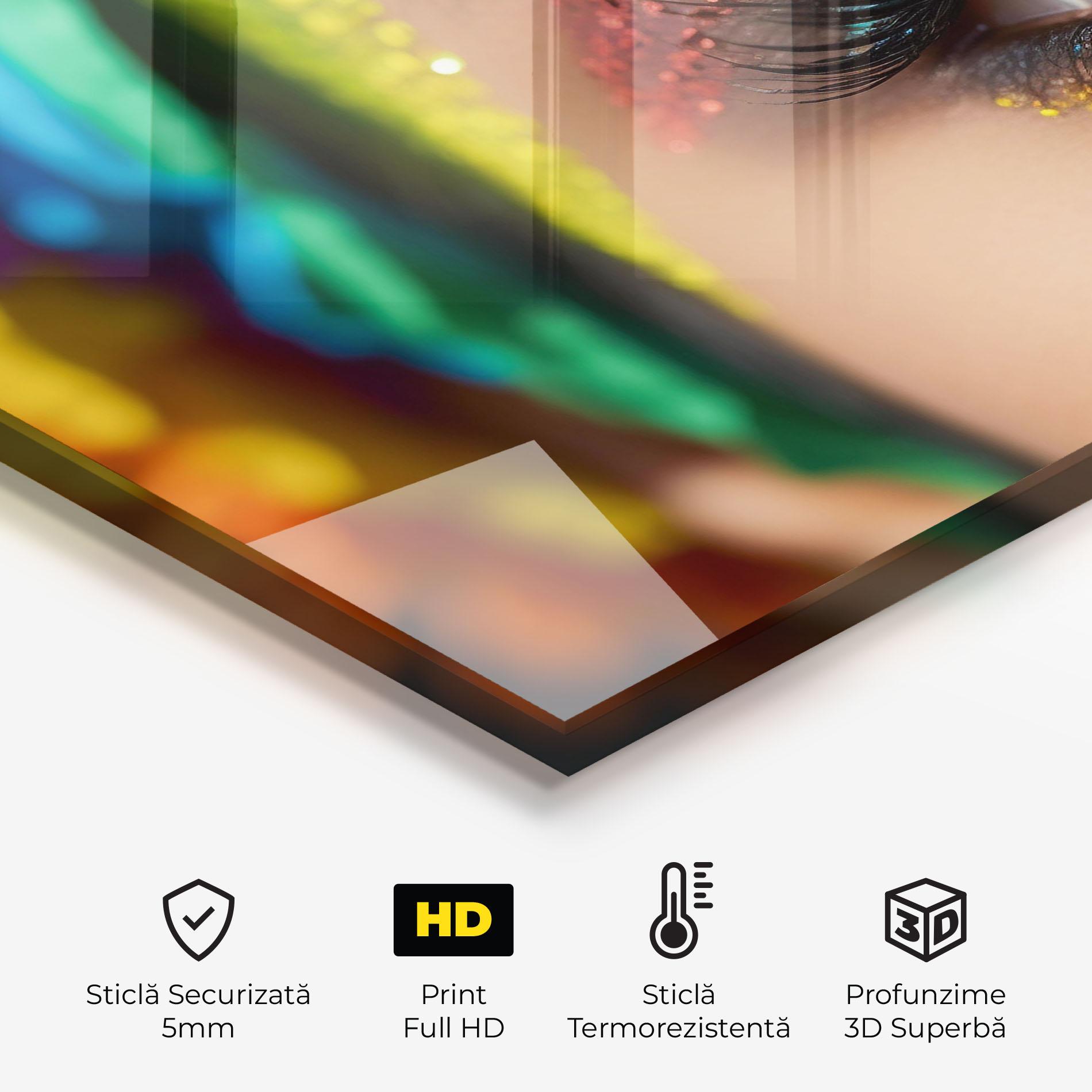 Panou Sticla Bucatarie Rainbow Pattern Makeup mockup 2