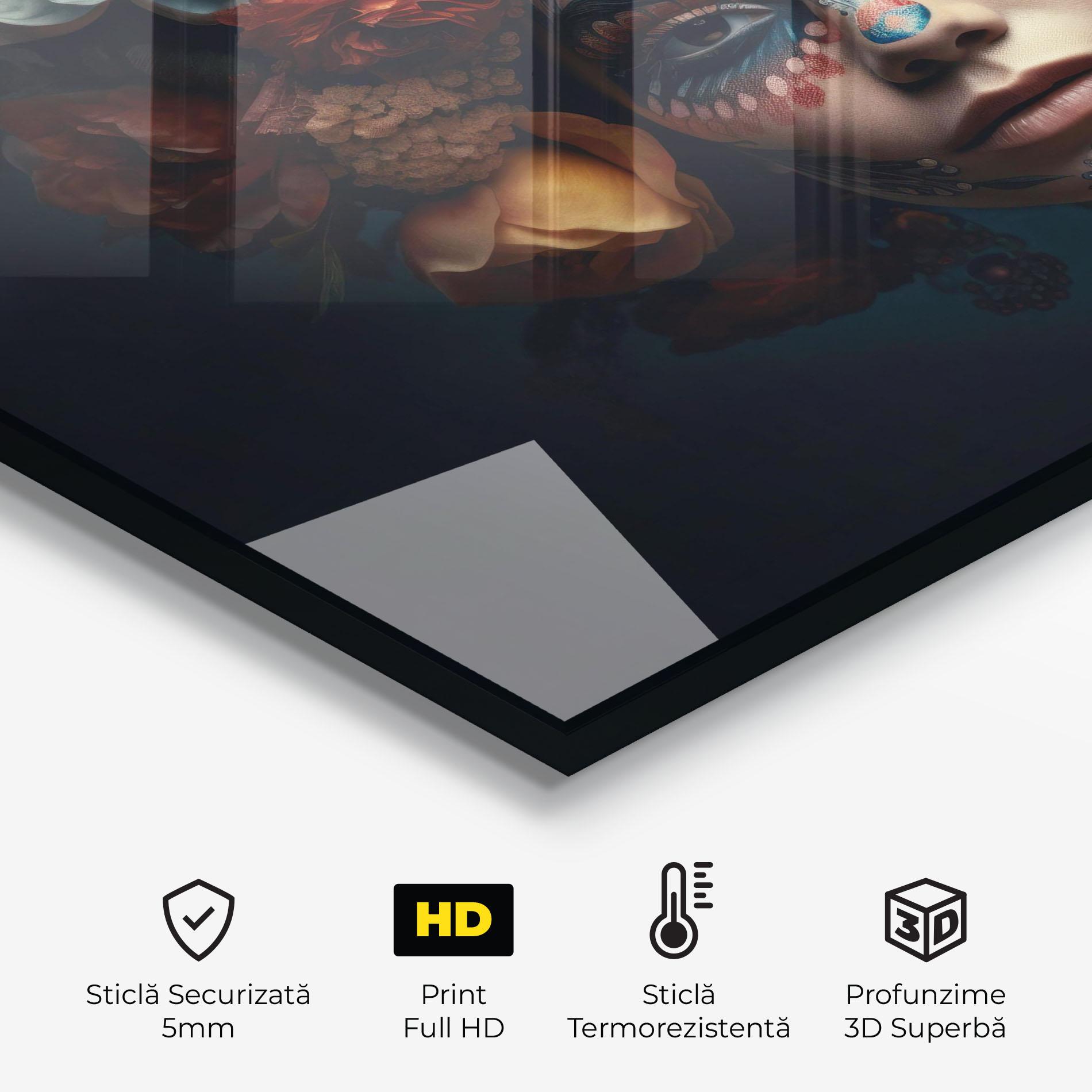 Panou Sticla Bucatarie Skull Makeup mockup 2