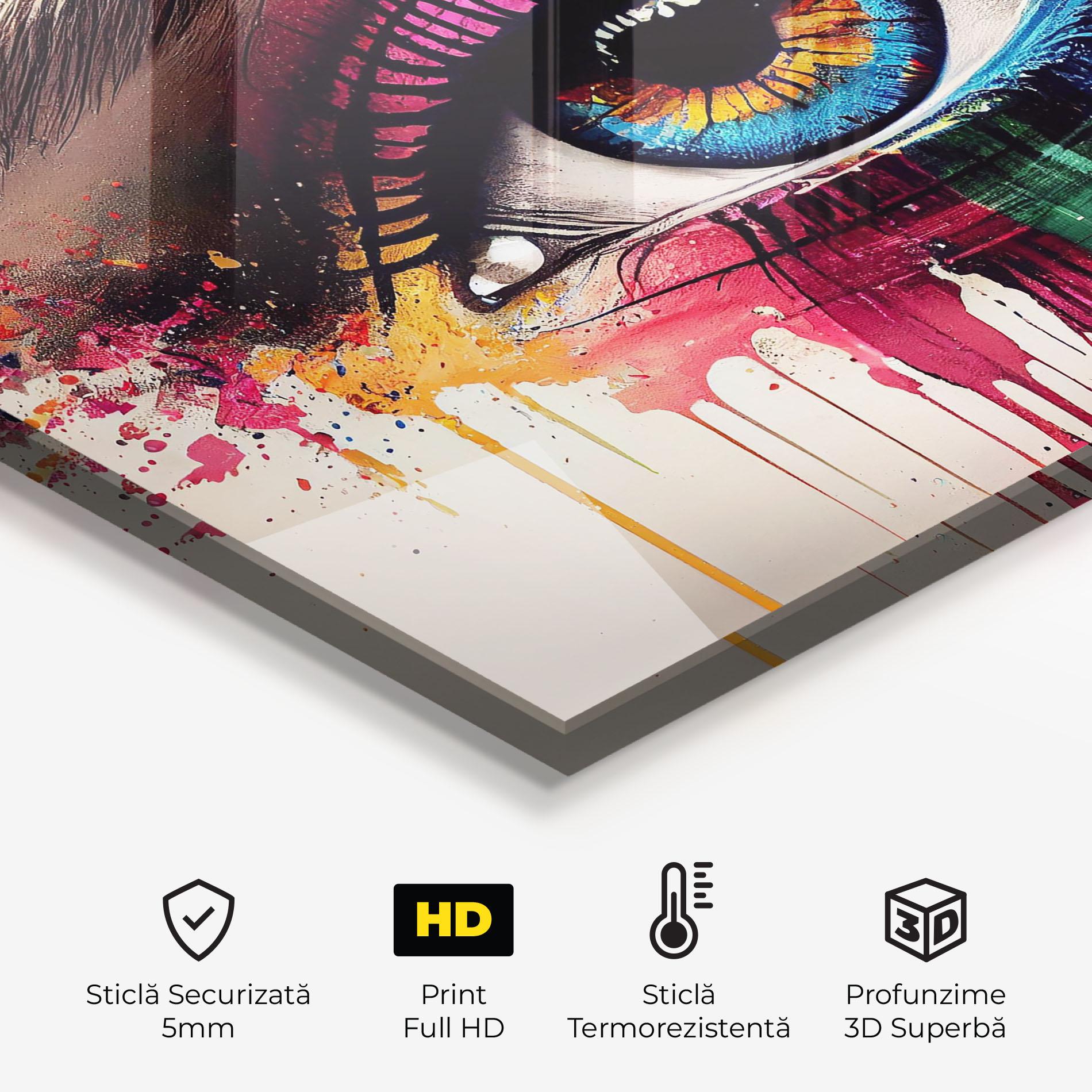 Panou Sticla Bucatarie Vibrant Makeup mockup 2