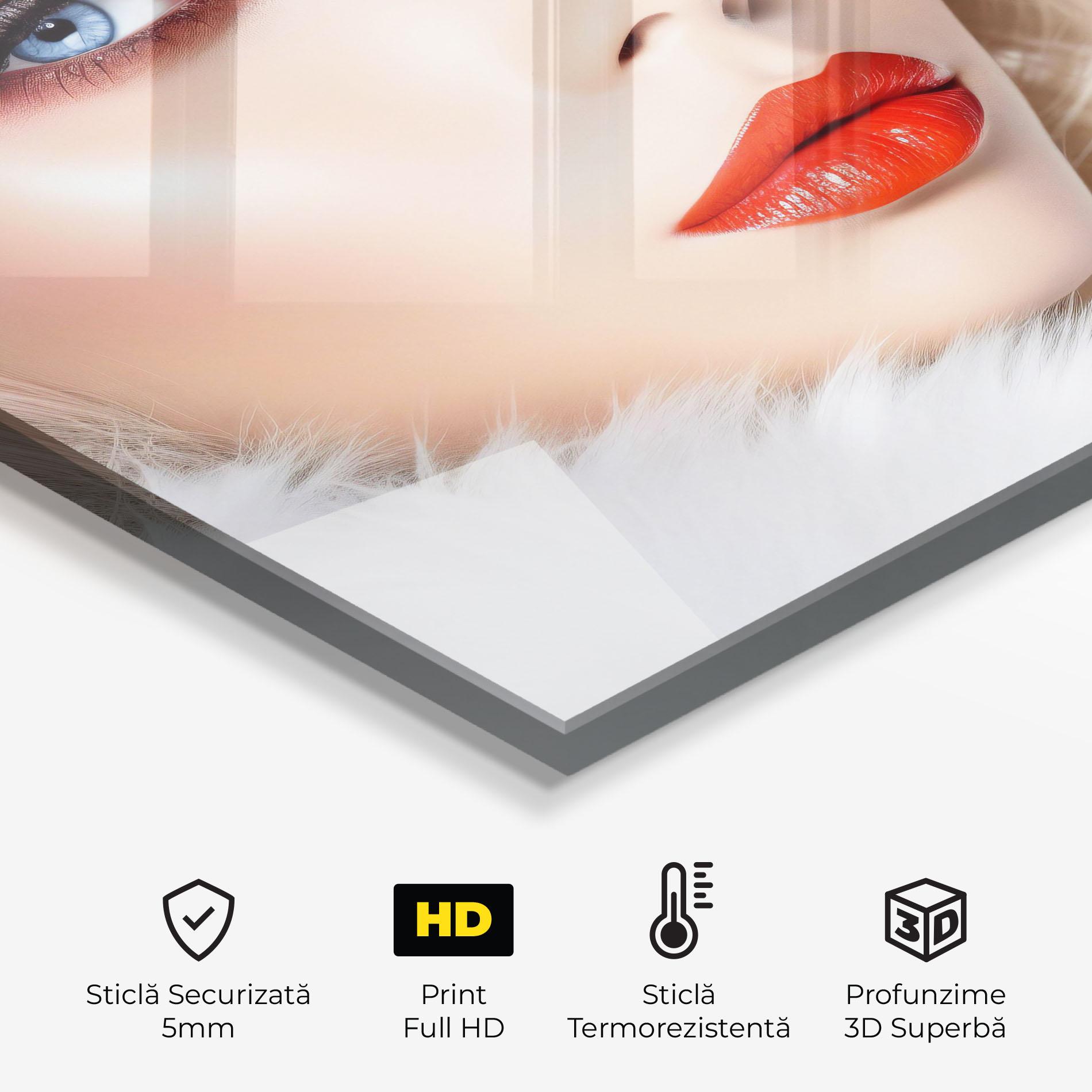 Panou Sticla Bucatarie White Hair Makeup mockup 2