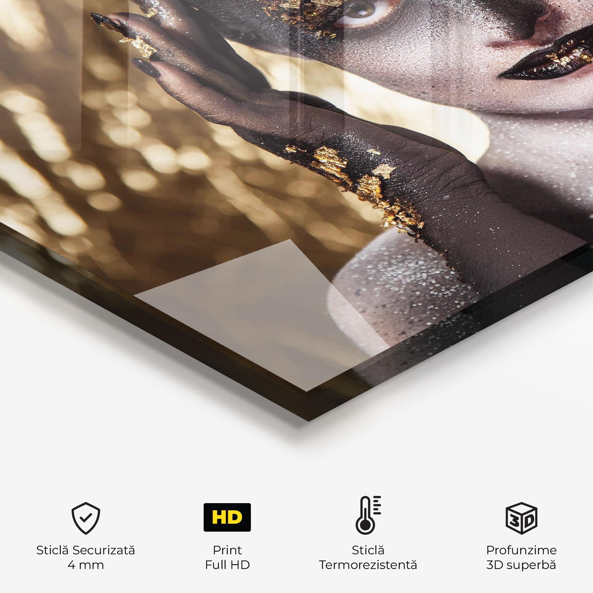 Panou Sticla Bucatarie Glitter Artistic Makeup mockup 2