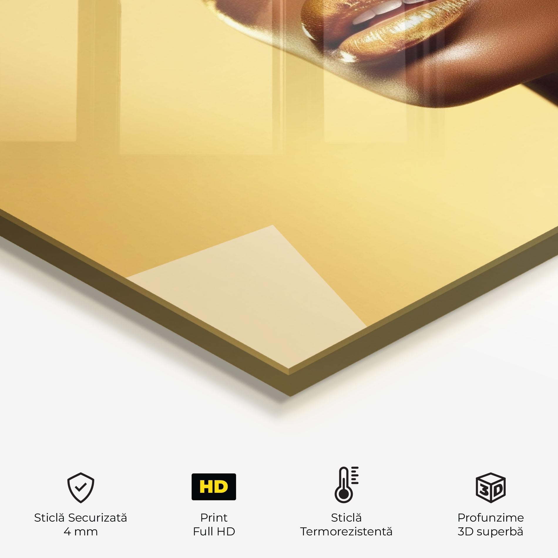 Panou Sticla Bucatarie Gold Headdress mockup 2