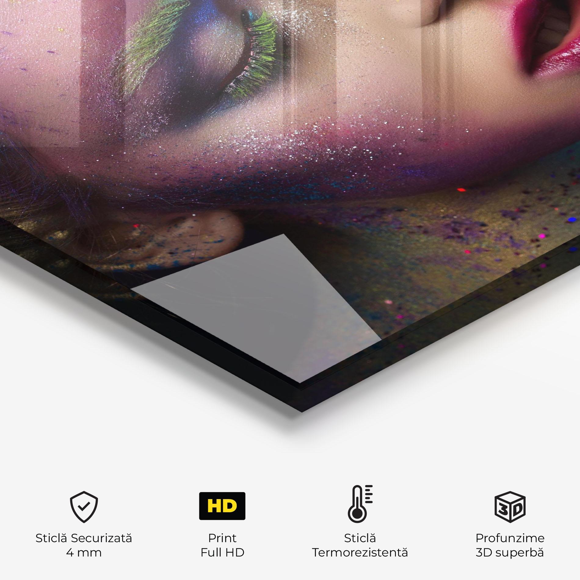 Panou Sticla Bucatarie Green Eyelashes mockup 2