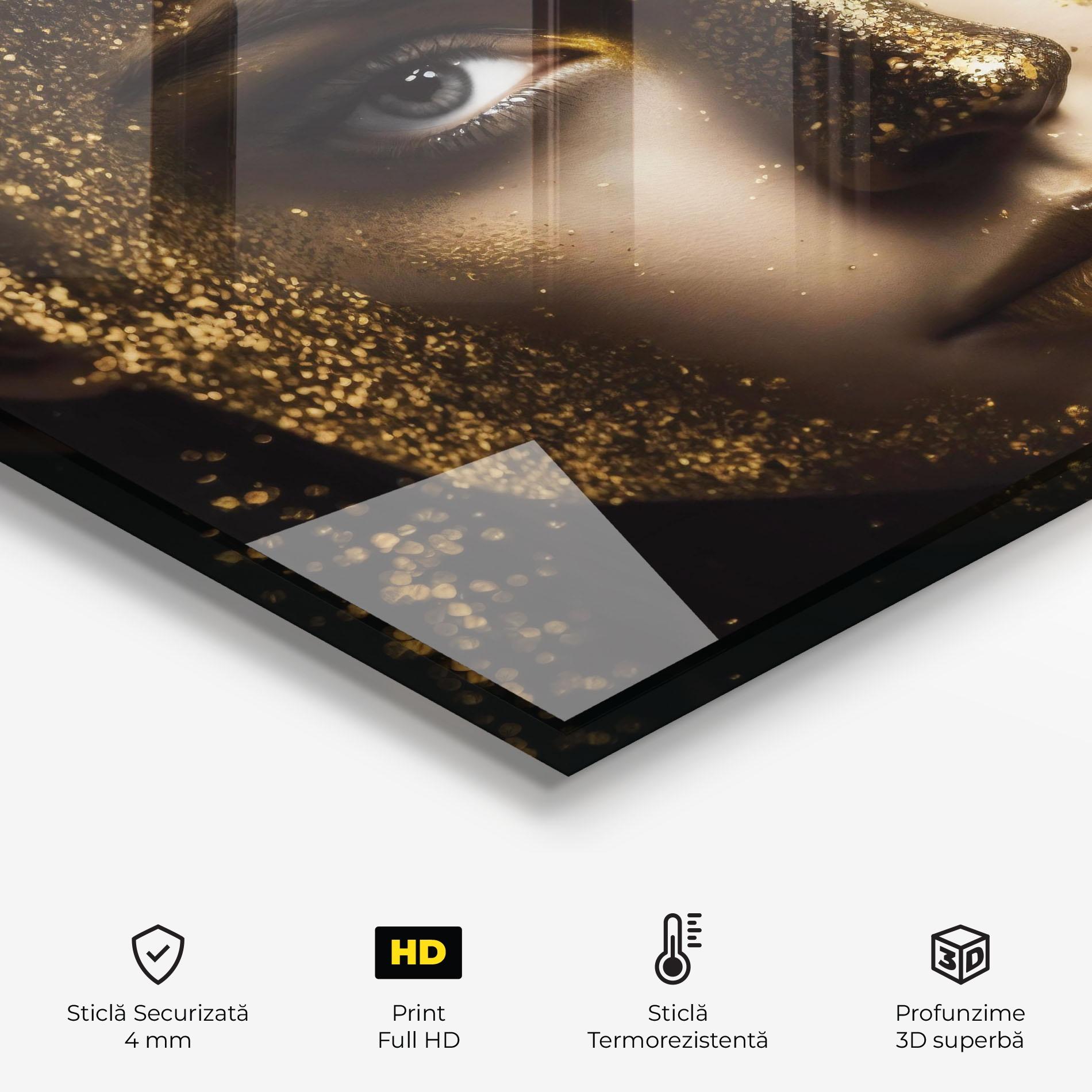 Panou Sticla Bucatarie Grey Cat Eye Makeup mockup 2