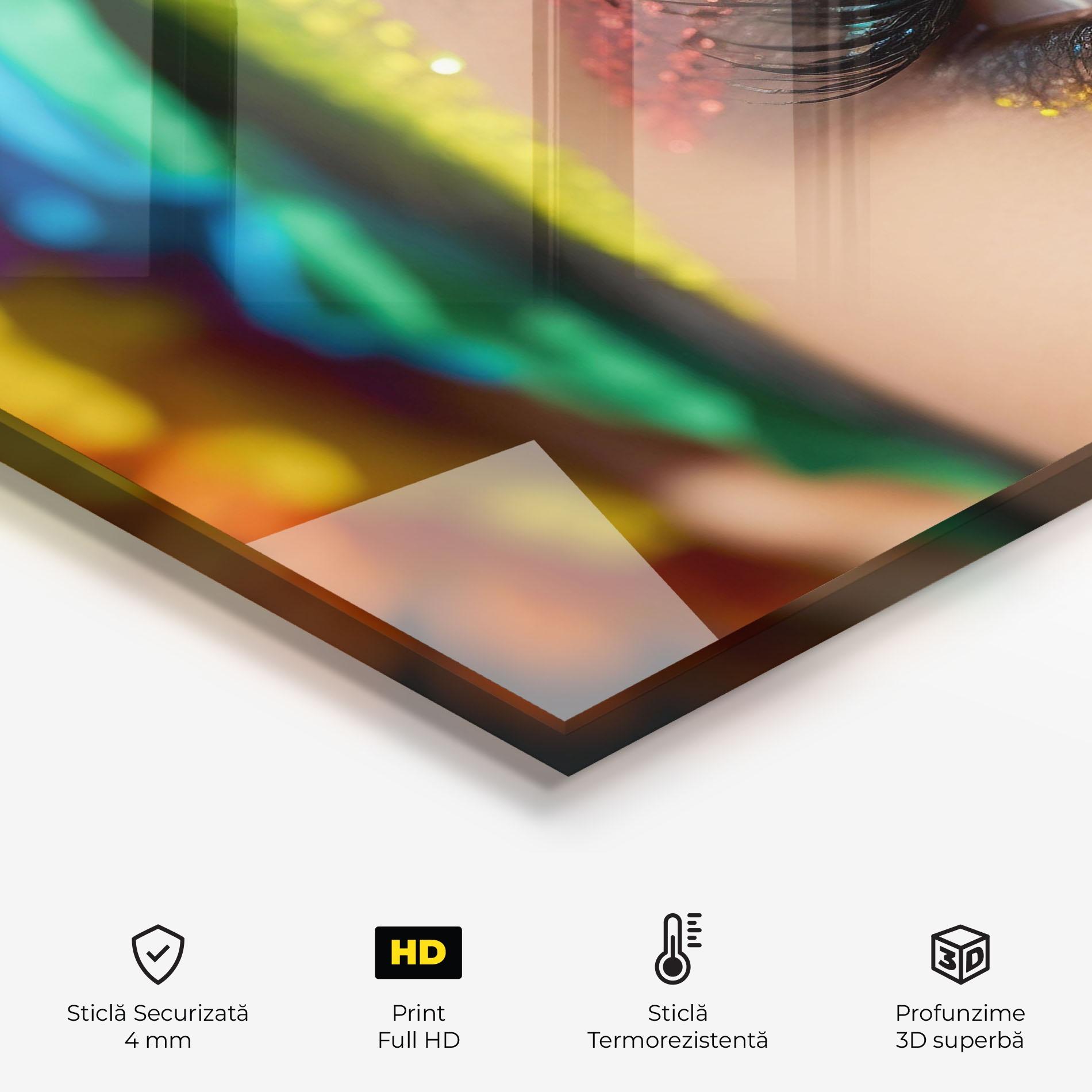 Panou Sticla Bucatarie Rainbow Pattern Makeup mockup 2