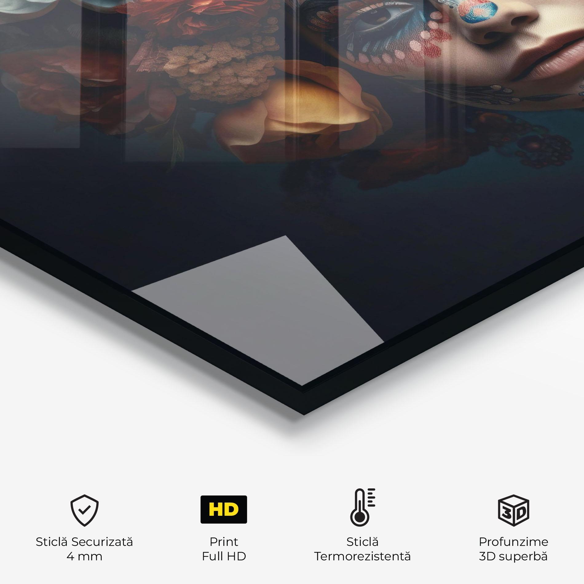 Panou Sticla Bucatarie Skull Makeup mockup 2