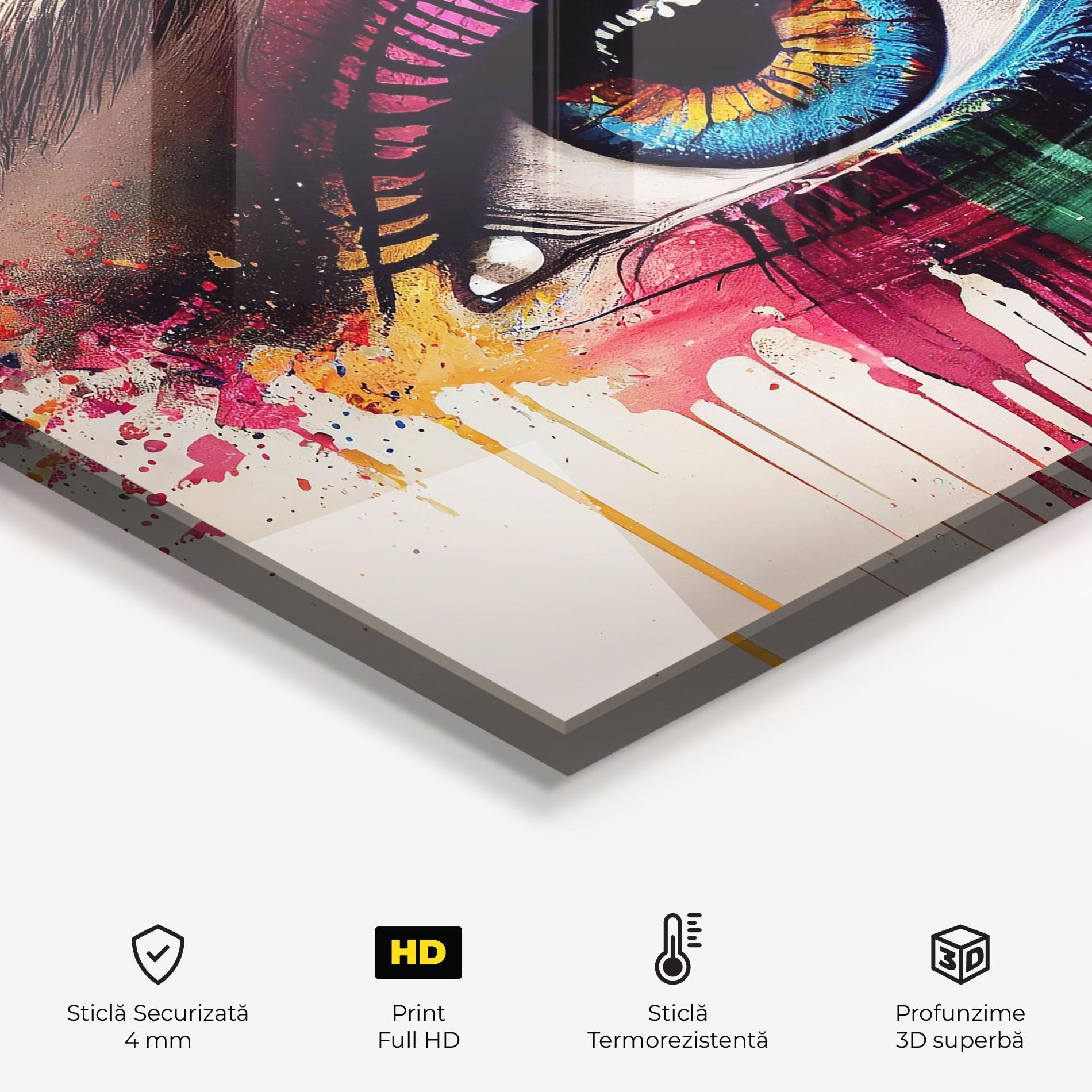 Panou Sticla Bucatarie Vibrant Makeup mockup 2