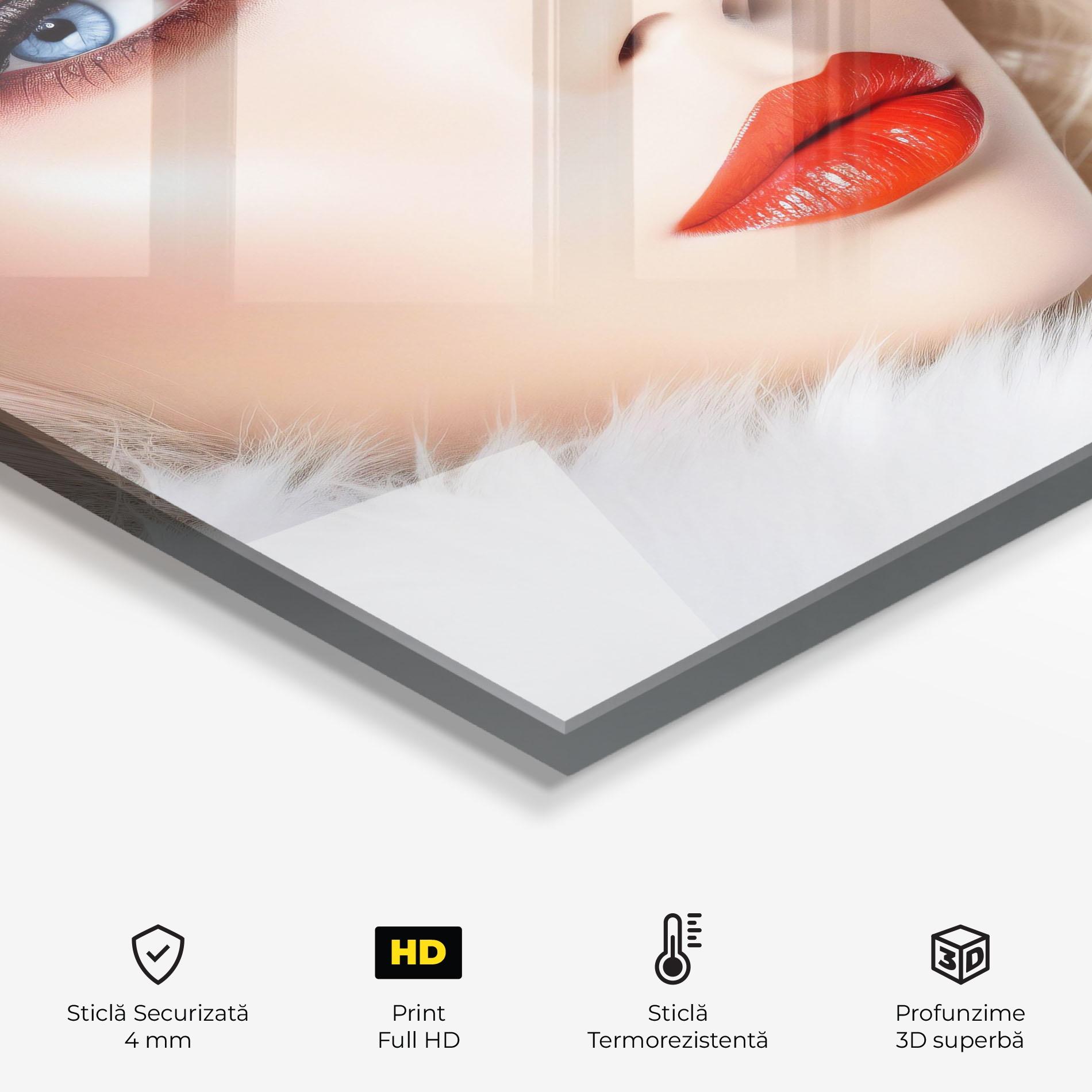 Panou Sticla Bucatarie White Hair Makeup mockup 2