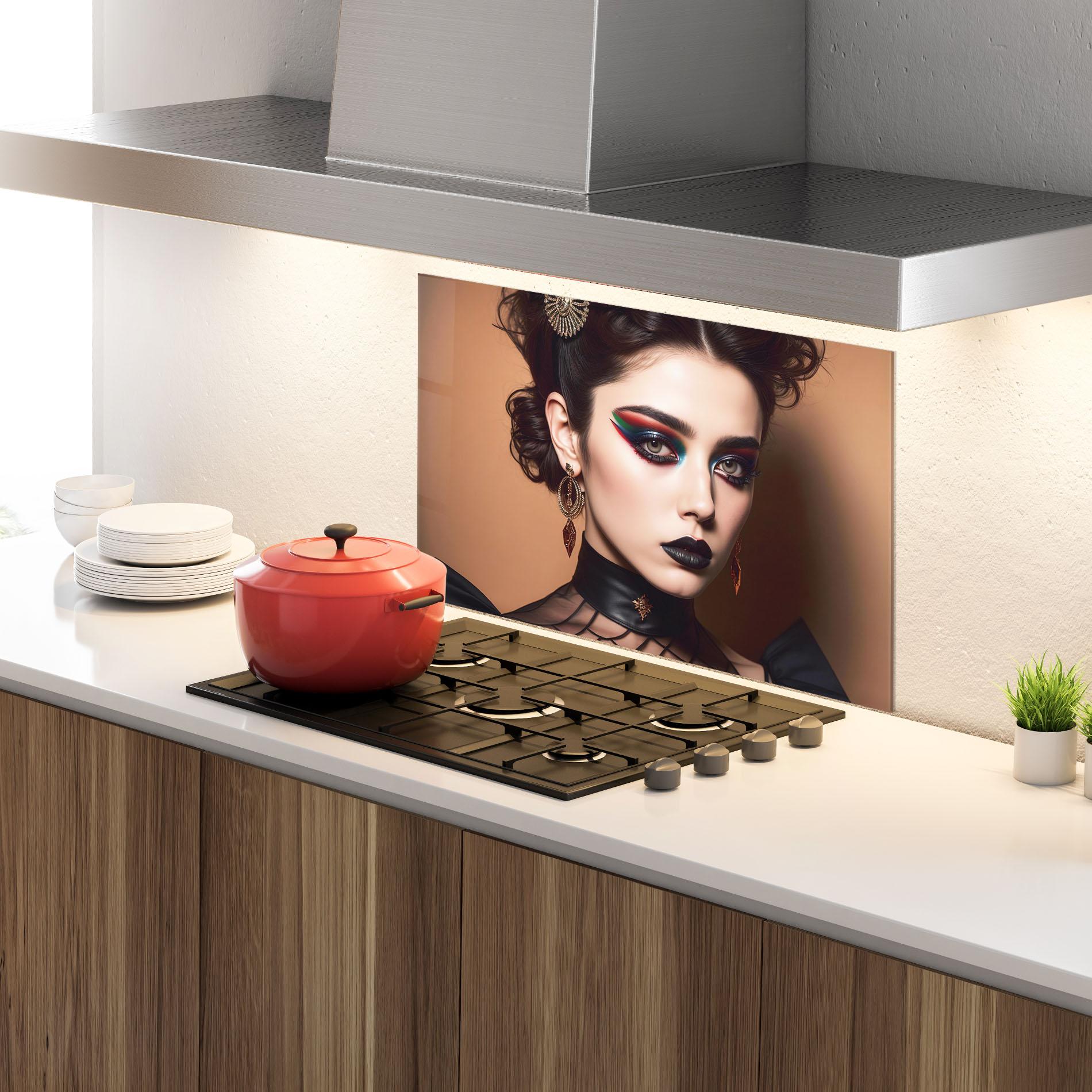 Panou Sticla Bucatarie Black Lips Makeup mockup 4