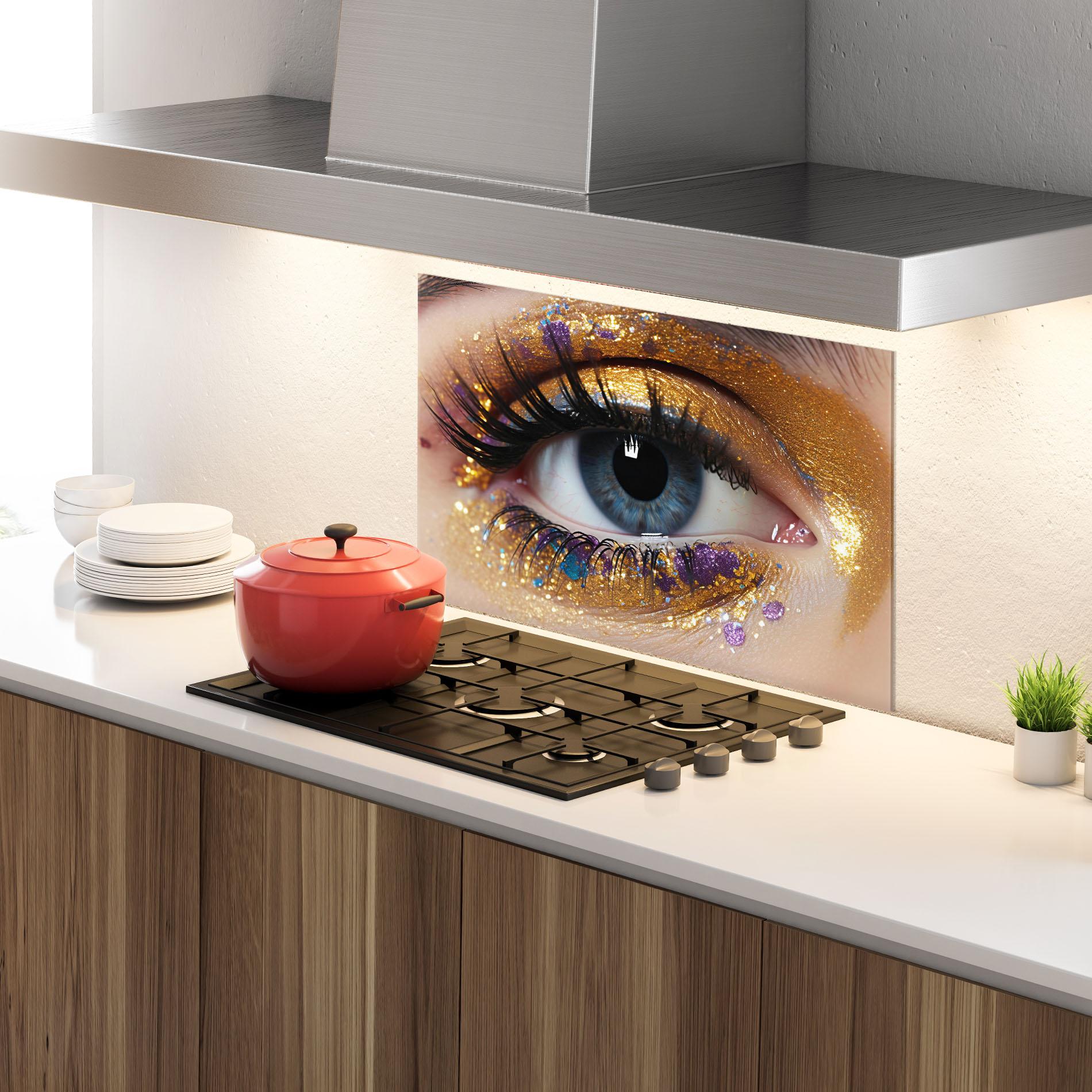 Panou Sticla Bucatarie Blue Eye Make Up mockup 4