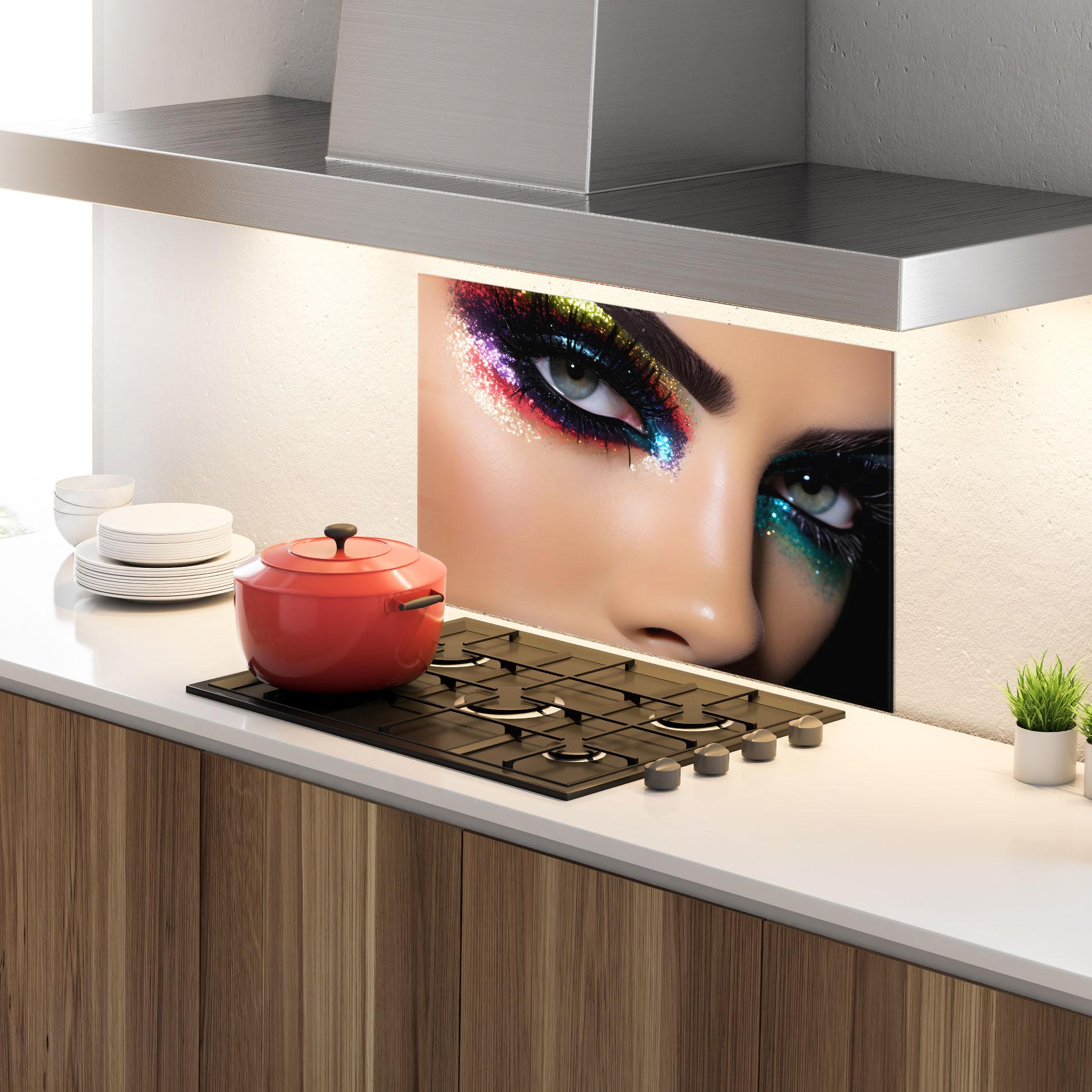 Panou Sticla Bucatarie Feminine Makeup Model mockup 4