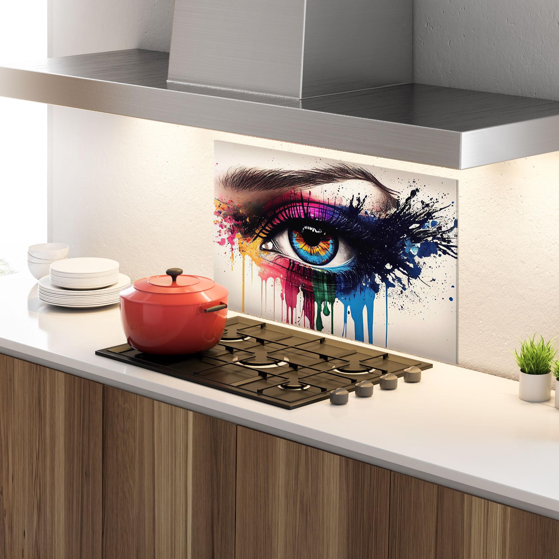 Panou Sticla Bucatarie Vibrant Makeup mockup 4