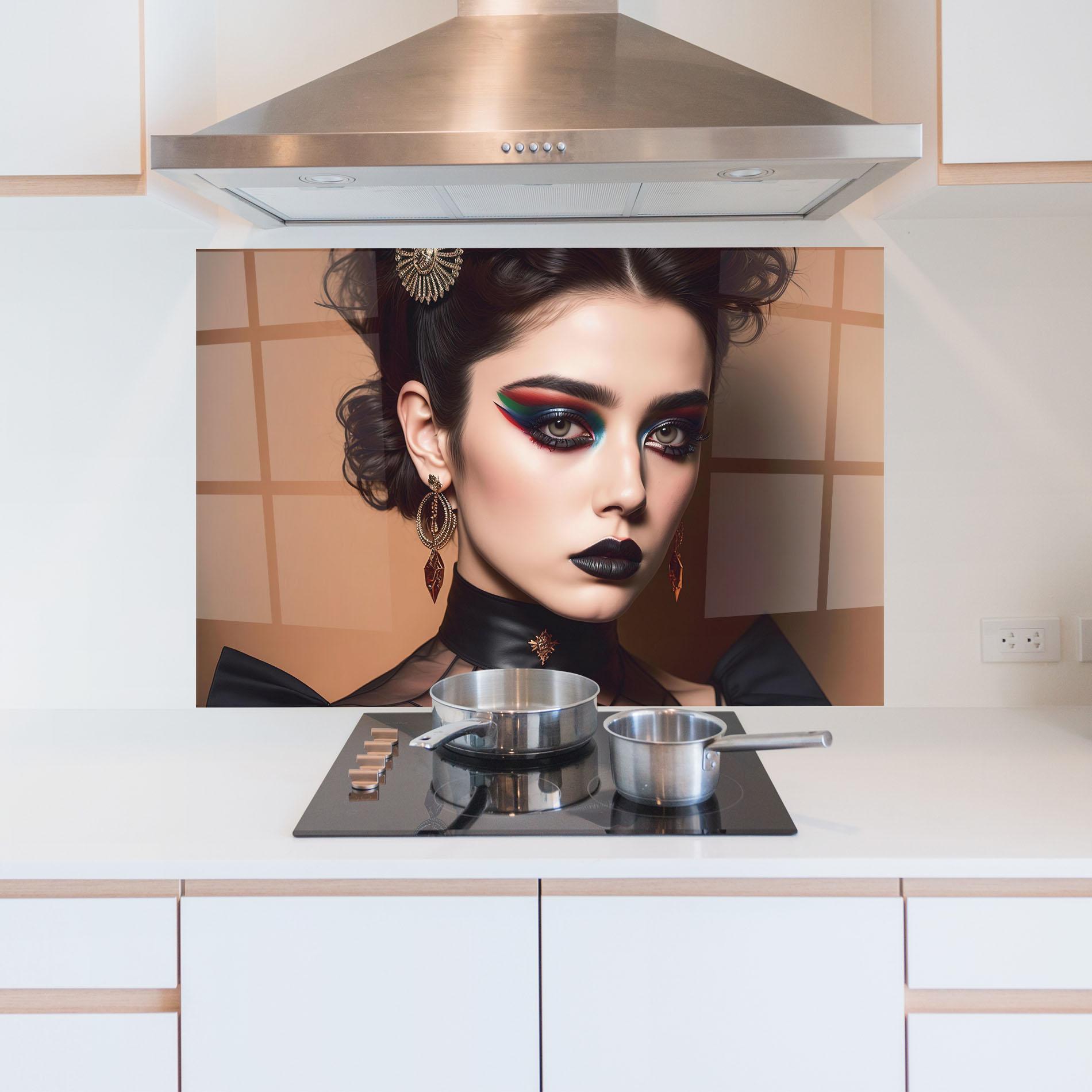 Panou Sticla Bucatarie Black Lips Makeup mockup 5