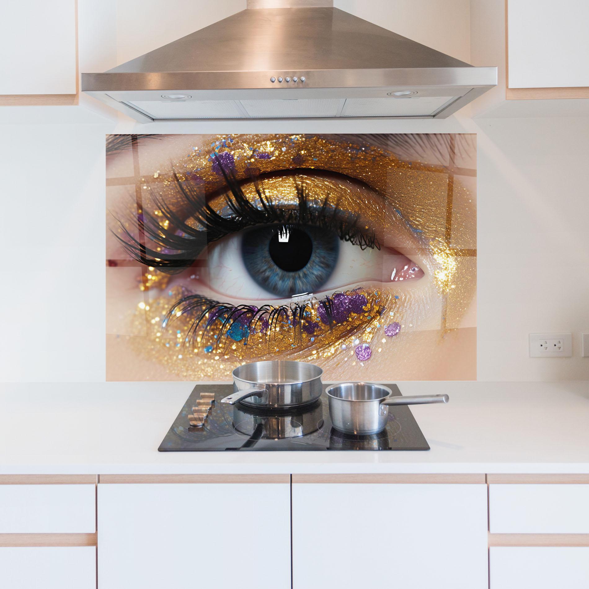 Panou Sticla Bucatarie Blue Eye Make Up mockup 5