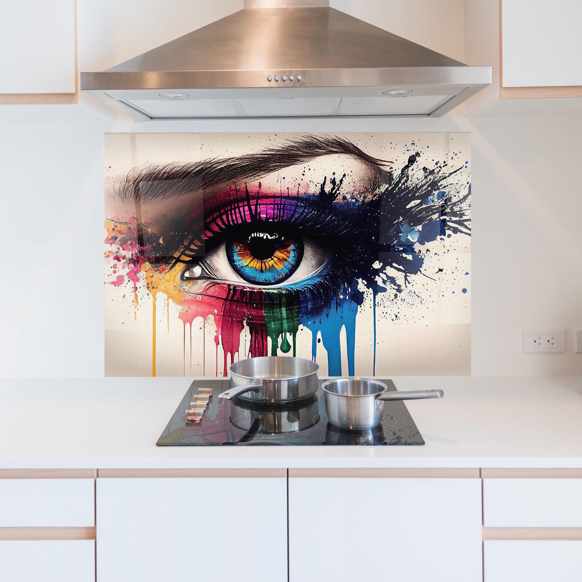 Panou Sticla Bucatarie Vibrant Makeup mockup 5