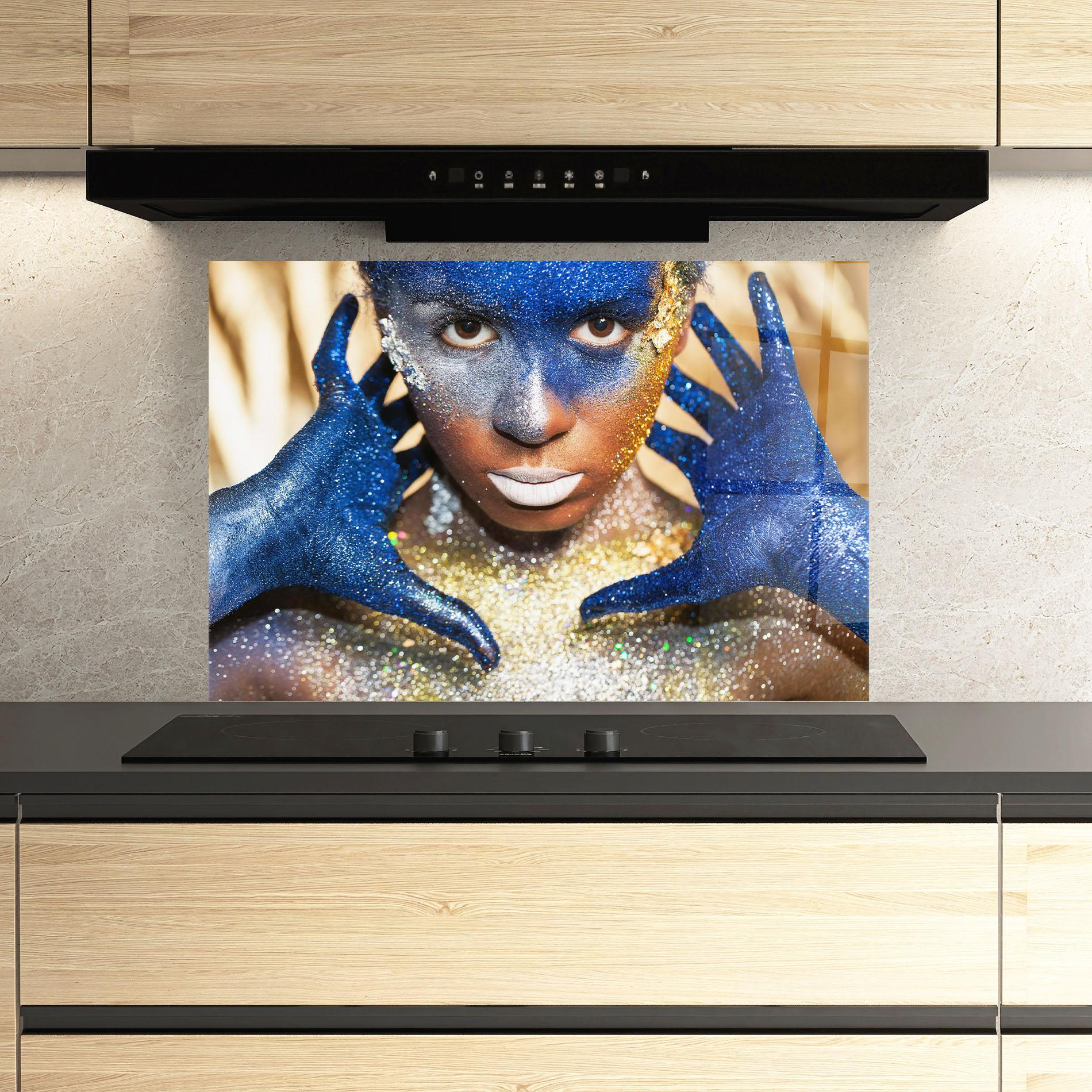 Panou Sticla Bucatarie Glue Gold Glitter mockup 3