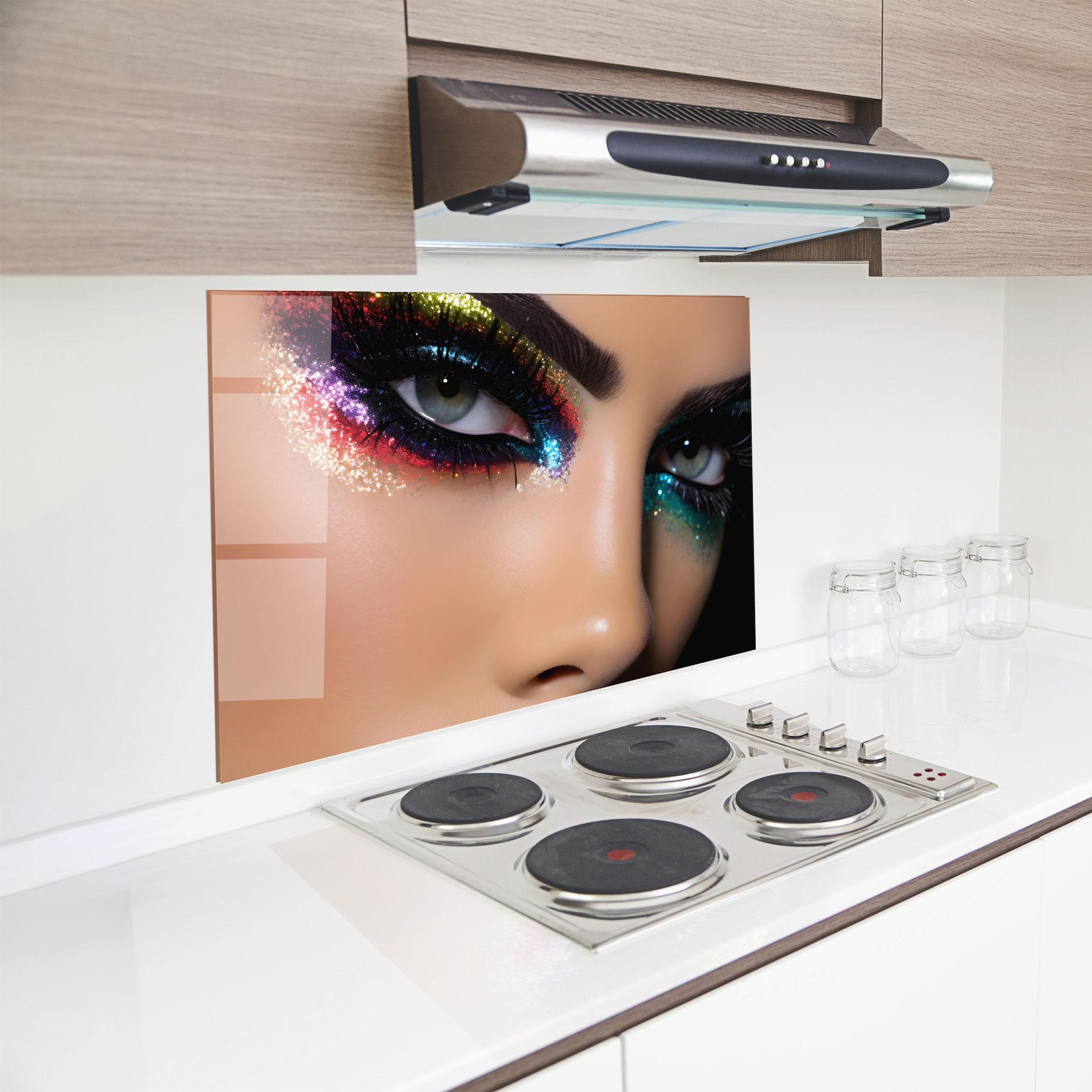 Panou Sticla Bucatarie Feminine Makeup Model mockup 8