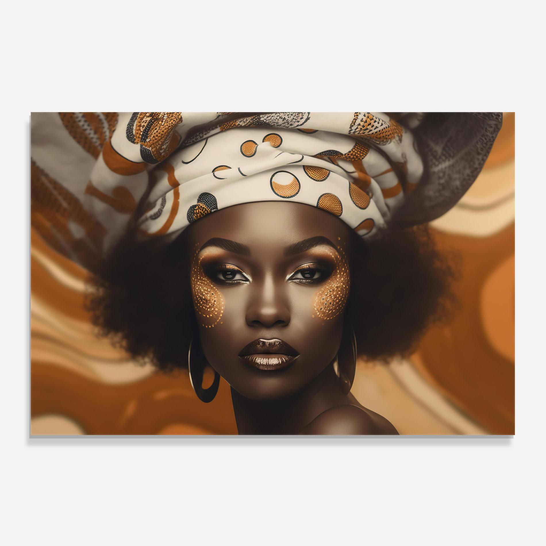 Panou Sticla Bucatarie Abstract African Woman mockup 0