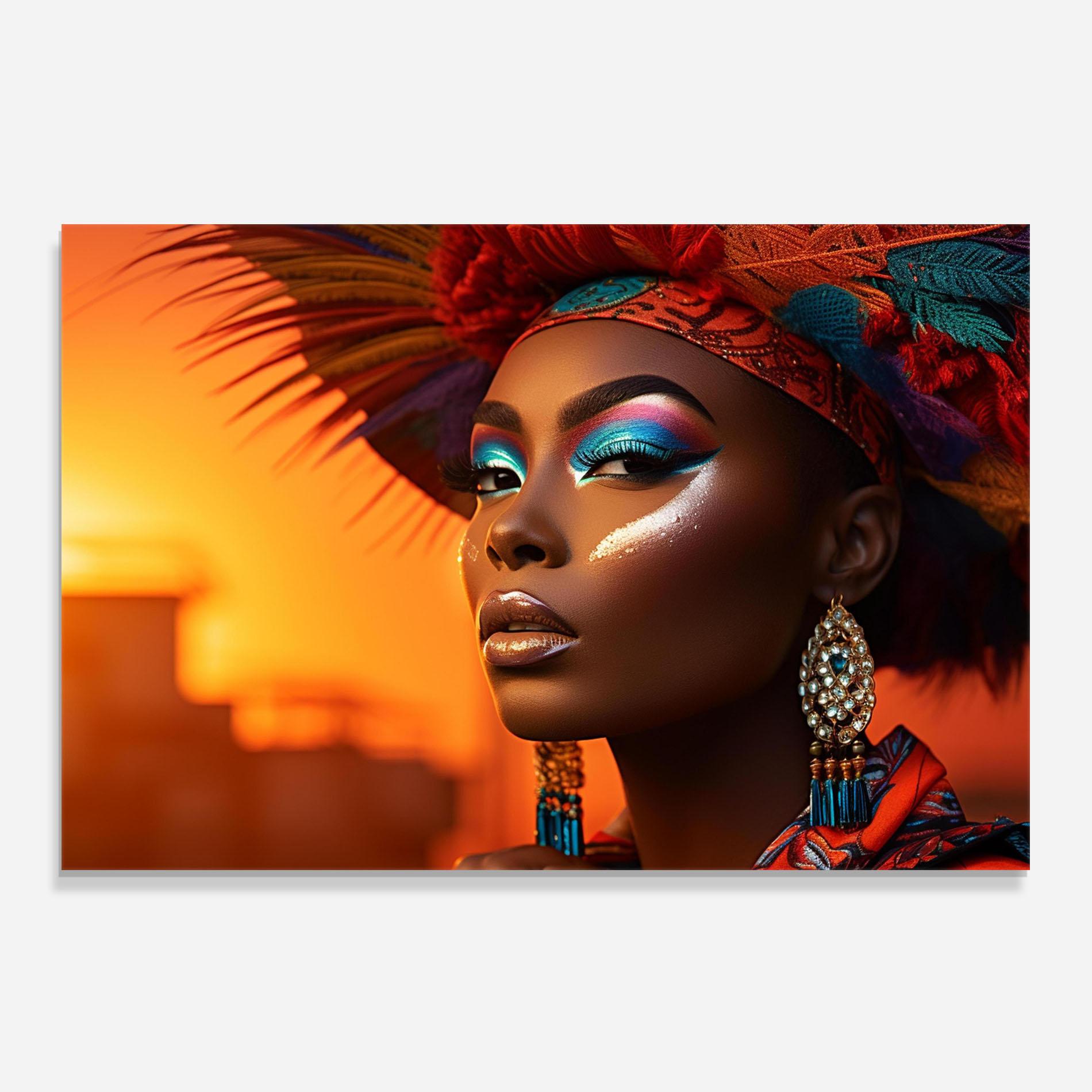 Panou Sticla Bucatarie Elaborate Makeup Woman mockup 0