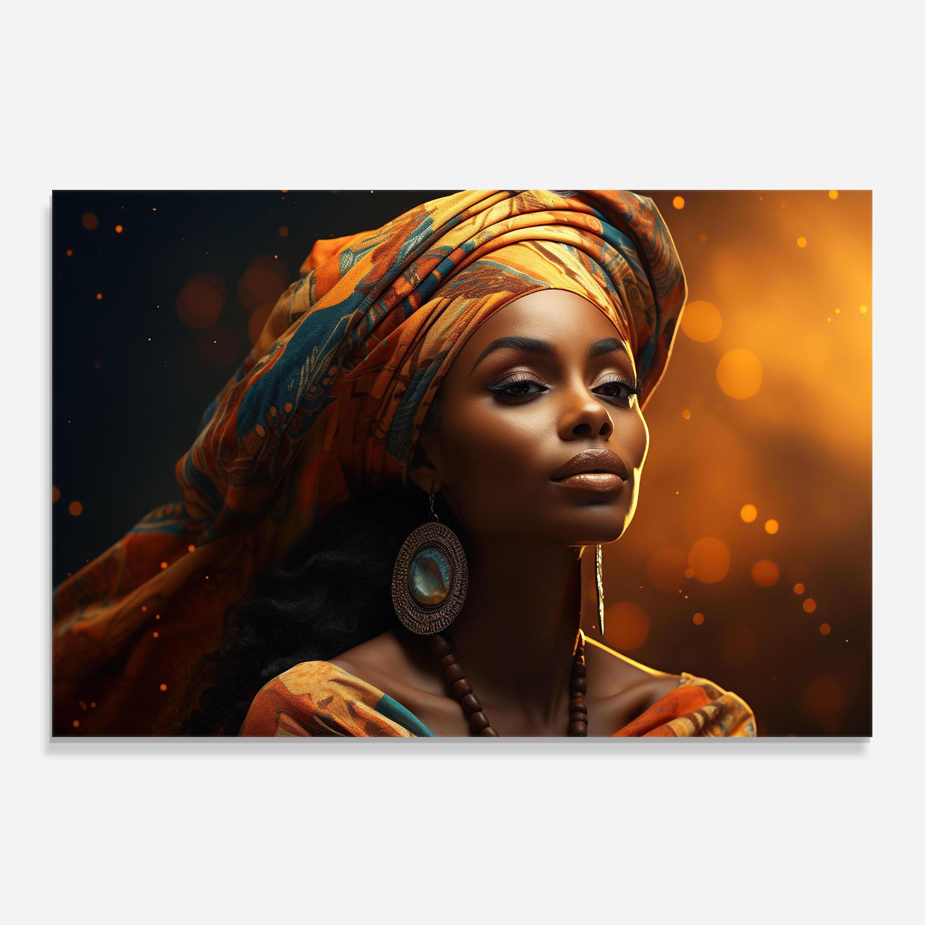 Panou Sticla Bucatarie Fashion African Portrait mockup 0