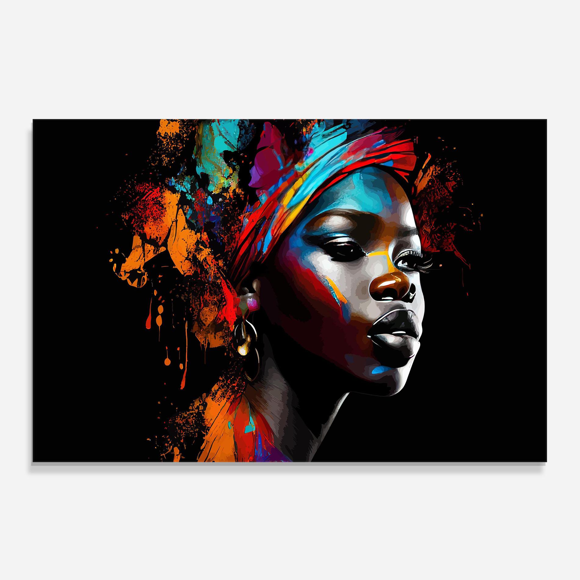 Panou Sticla Bucatarie Pretty African Art Splash mockup 0