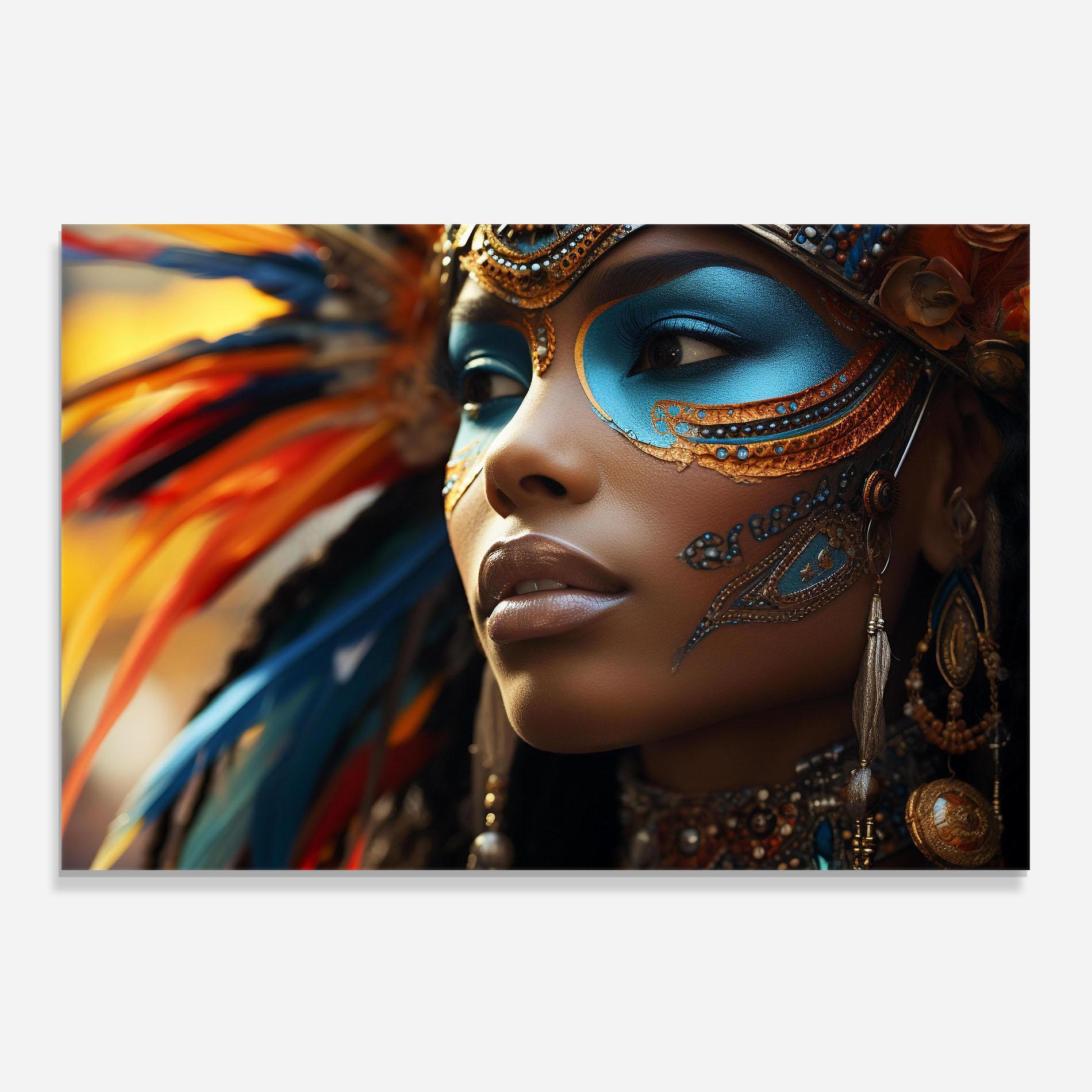 Panou Sticla Bucatarie Traditional Feathers Clothing mockup 0