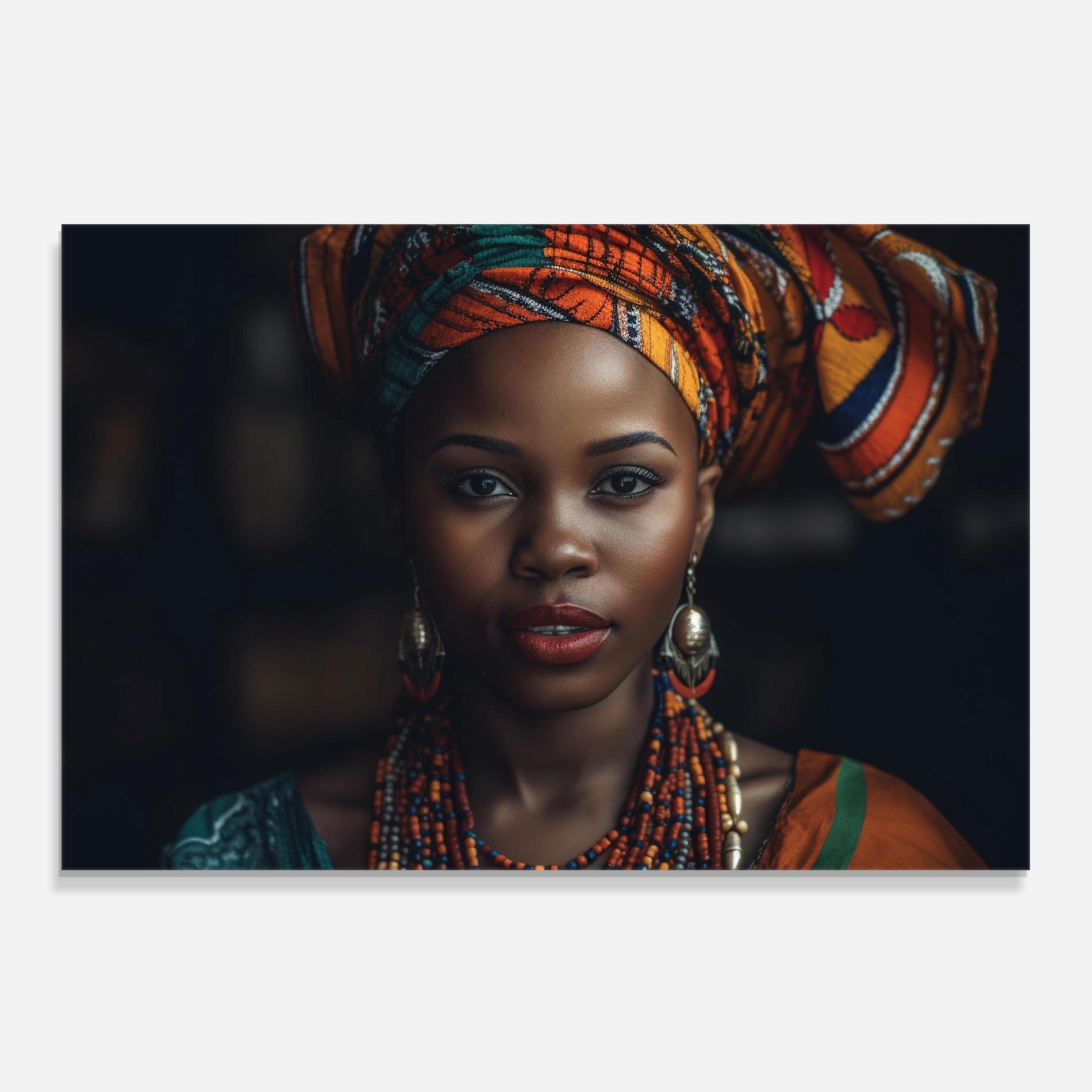 Panou Sticla Bucatarie Young African Woman mockup 0