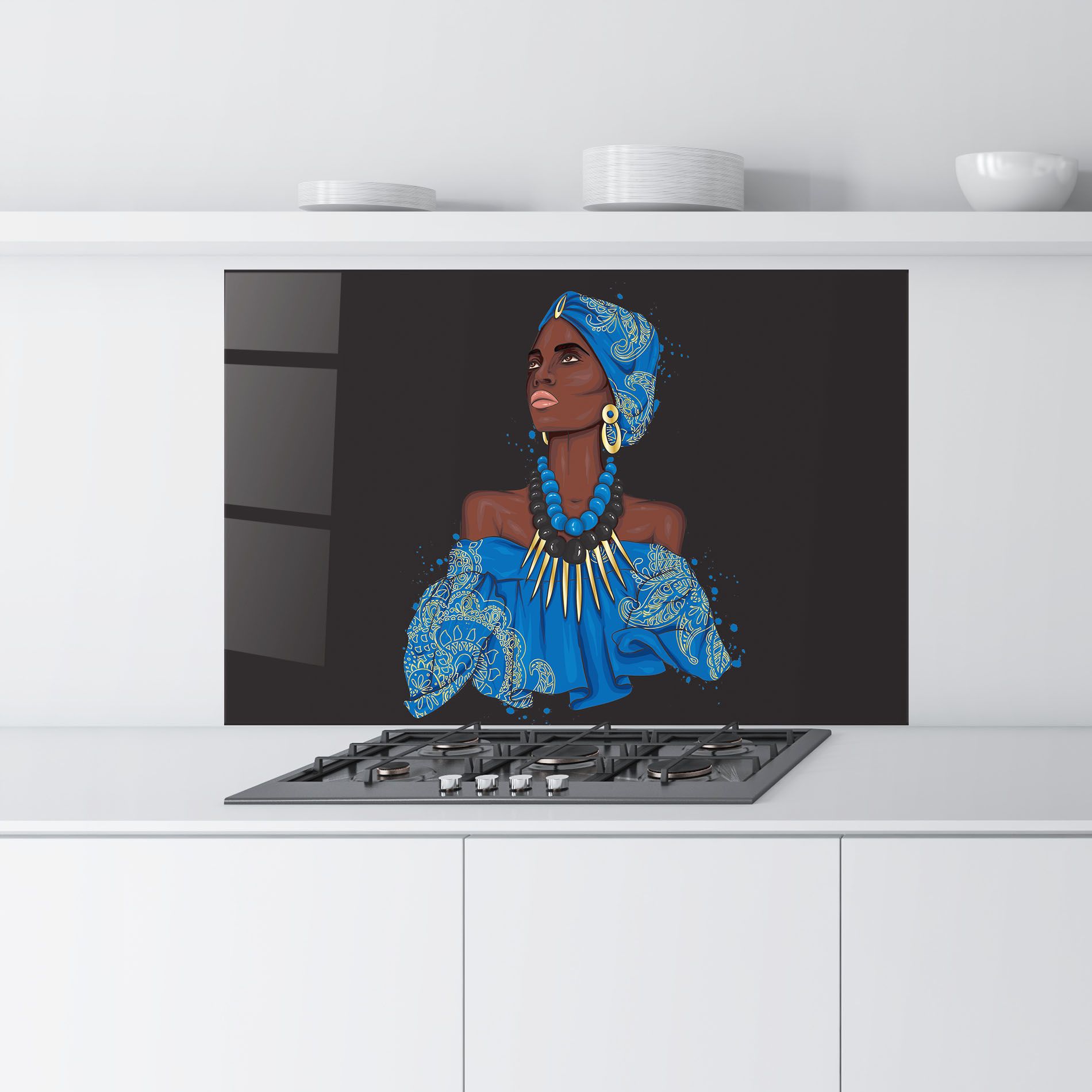 Blue African Outfit mockup 9