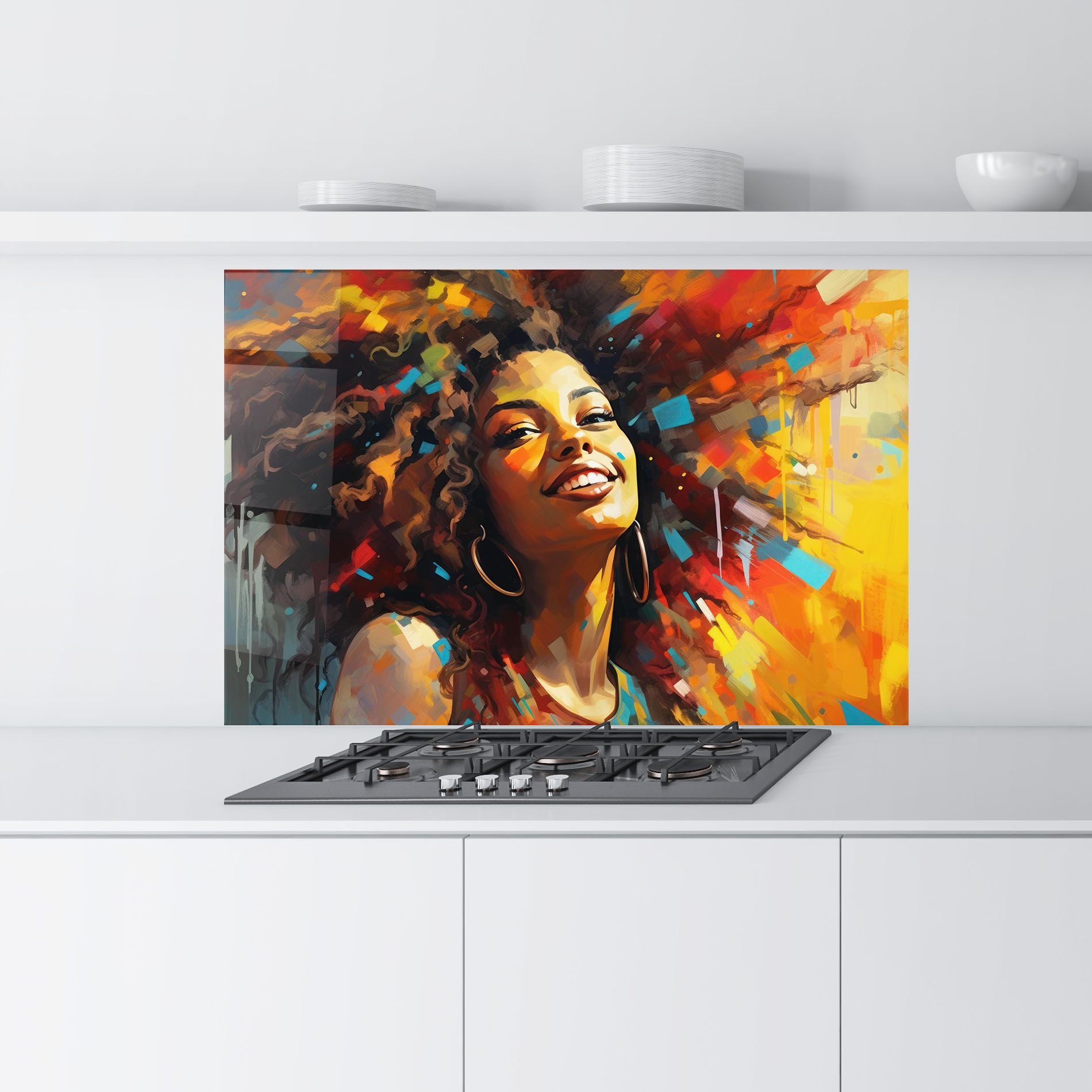 Cheerful African Woman mockup 9