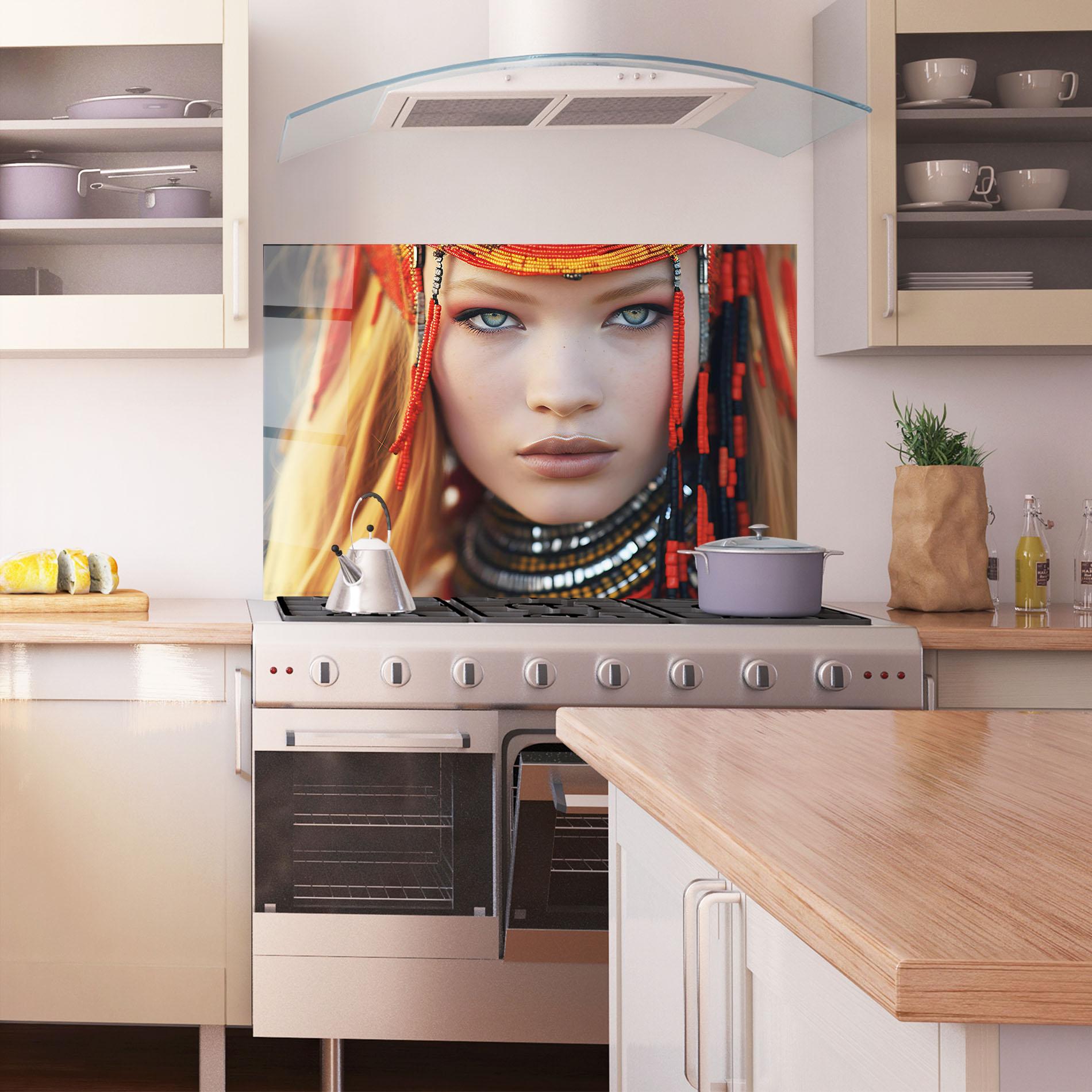 Panou Sticla Bucatarie Closeup Portrait Pretty Eyes mockup 1