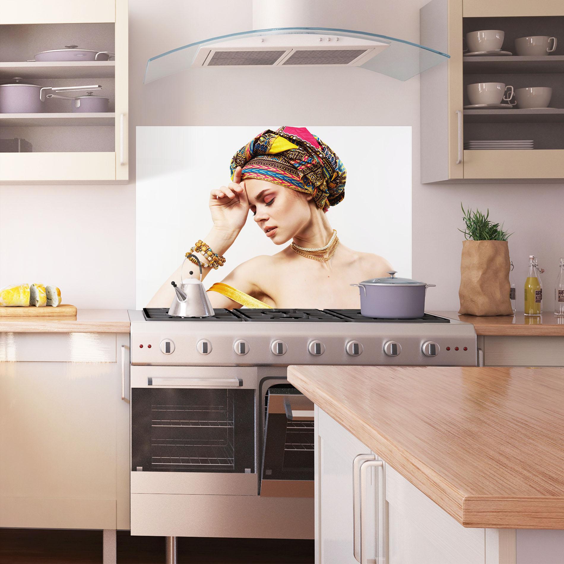 Panou Sticla Bucatarie Multicolored Turban mockup 1