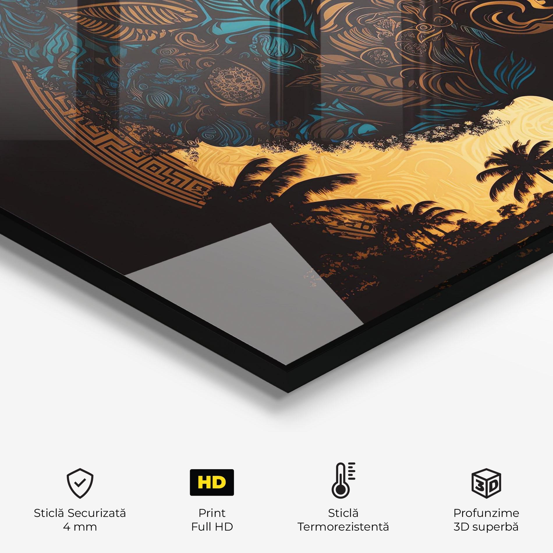 Panou Sticla Bucatarie African Profile Woman mockup 2