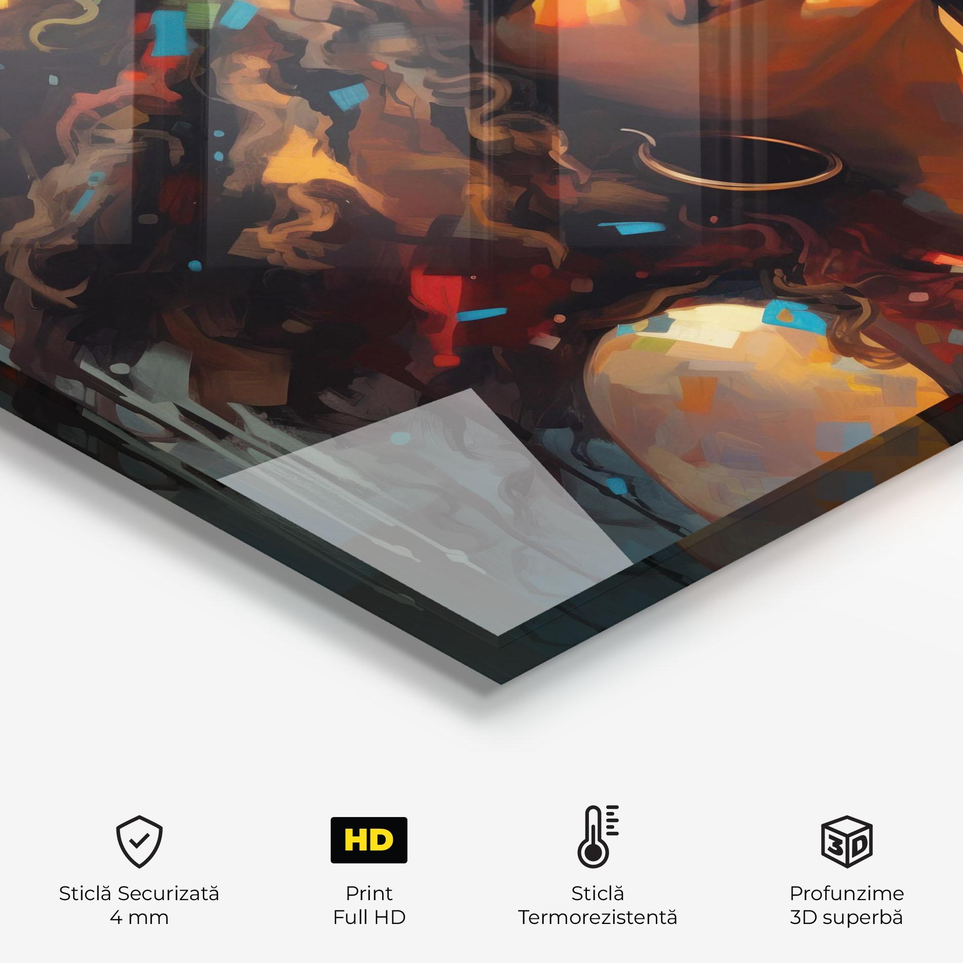 Panou Sticla Bucatarie Cheerful African Woman mockup 2